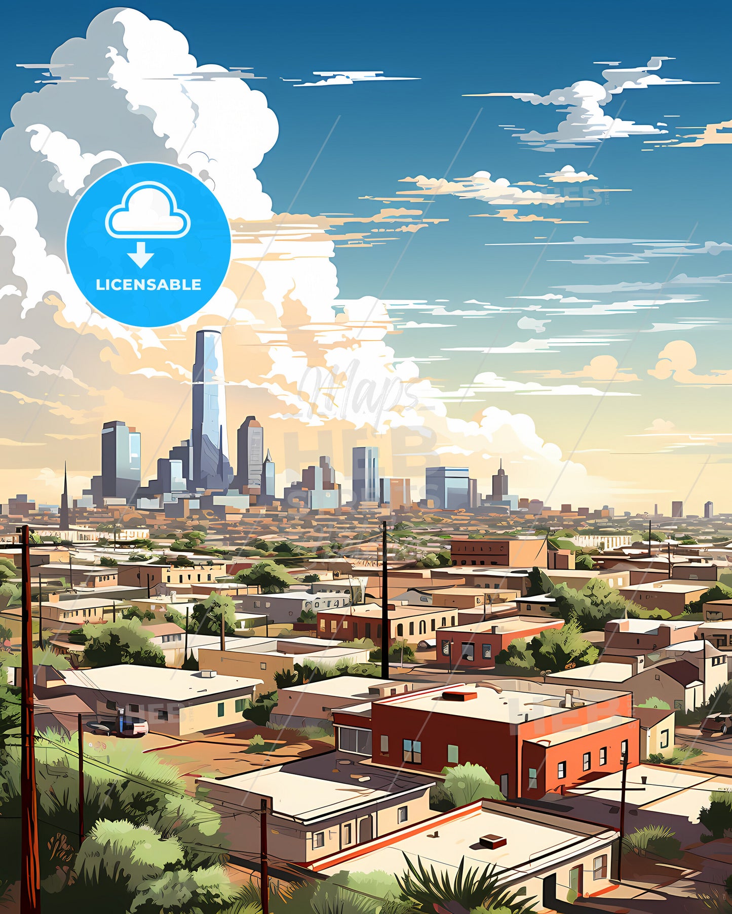 Hawthorne, California, a city with a tall tower in the background