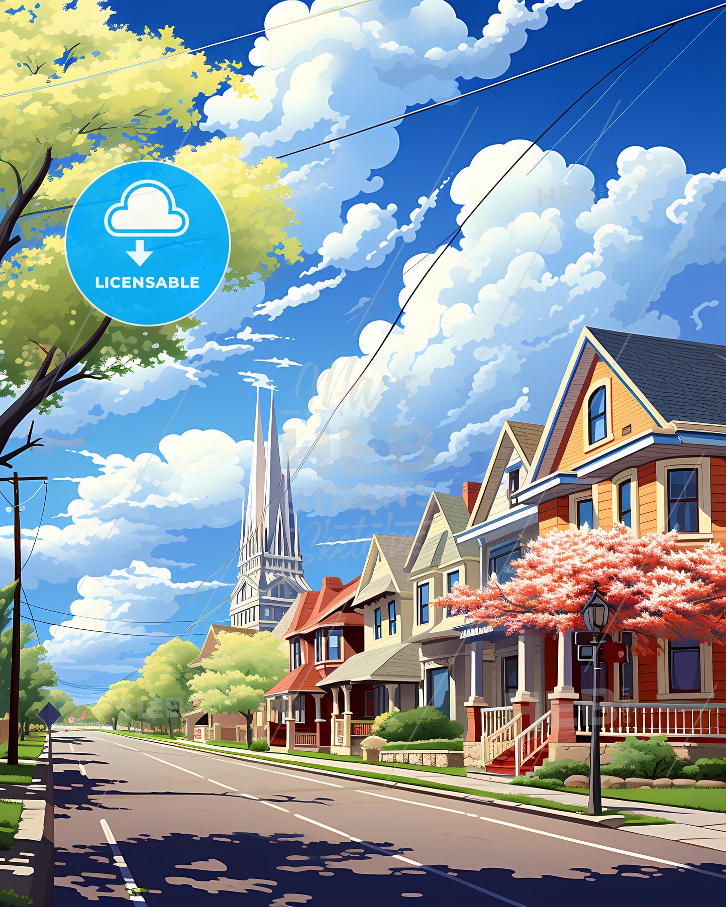 Oshkosh, Wisconsin, a street with houses and trees