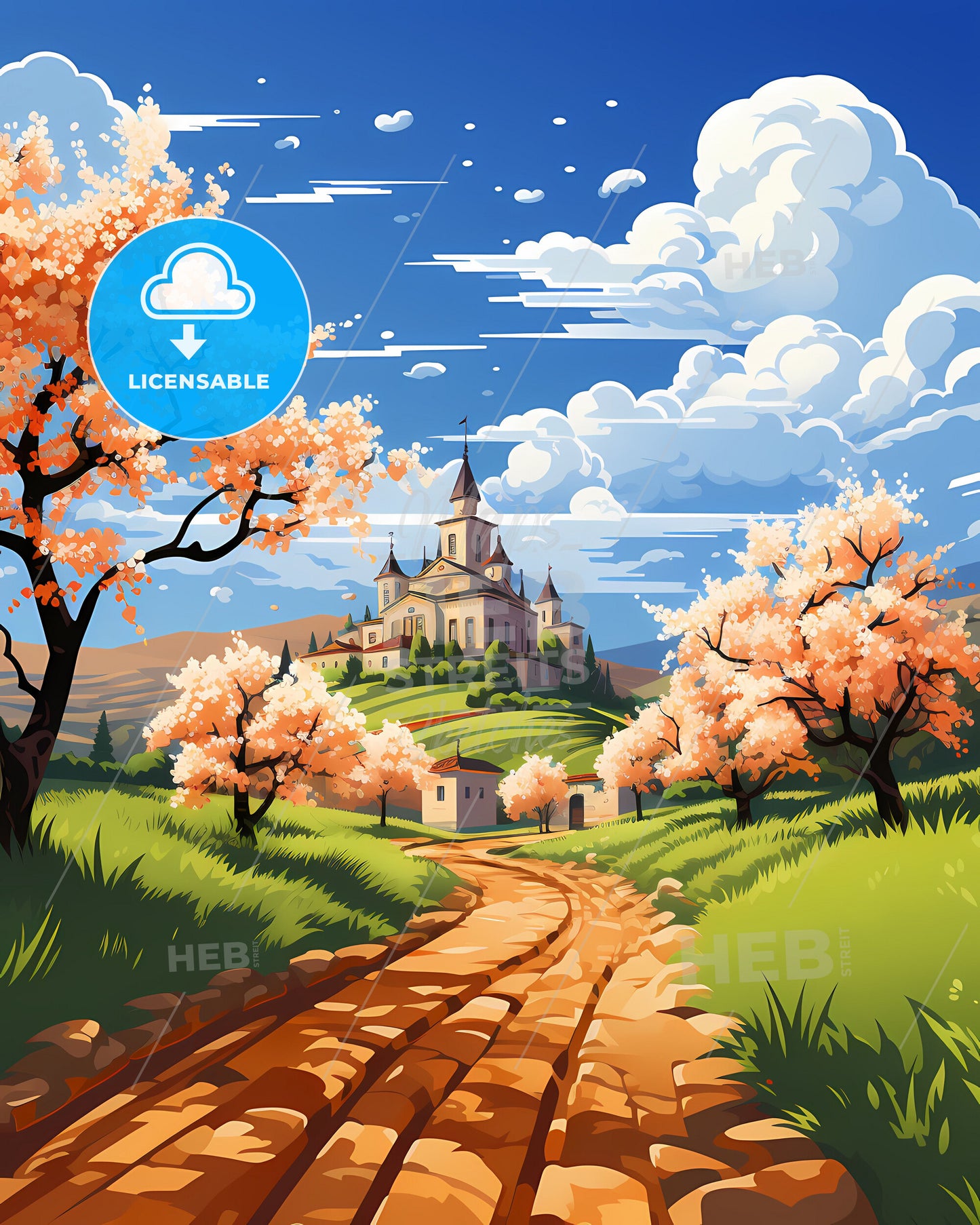 Timisoara, Romania, a road leading to a castle