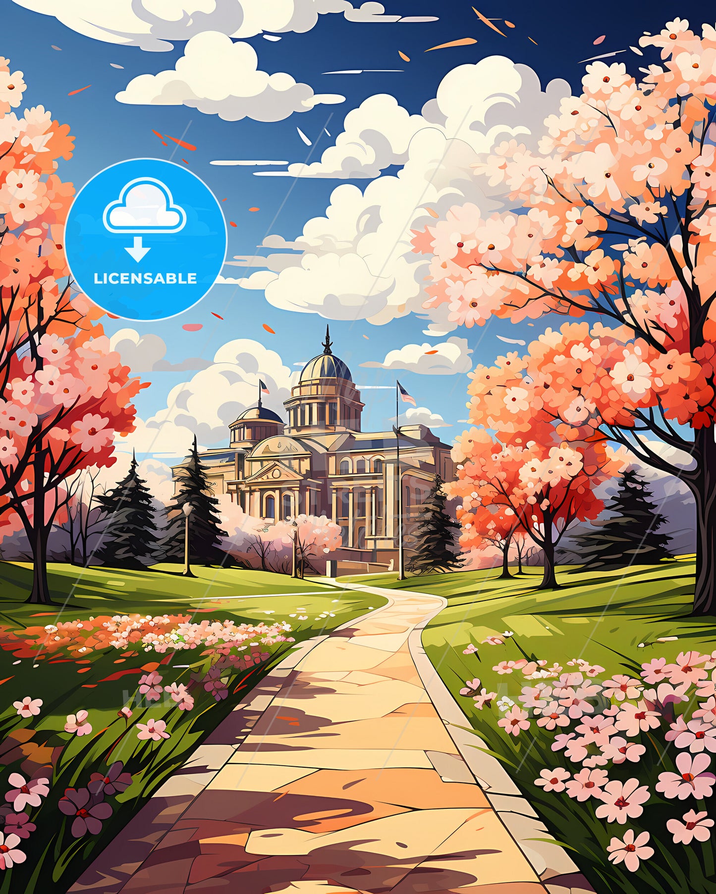 Springfield, Missouri, a path leading to a building