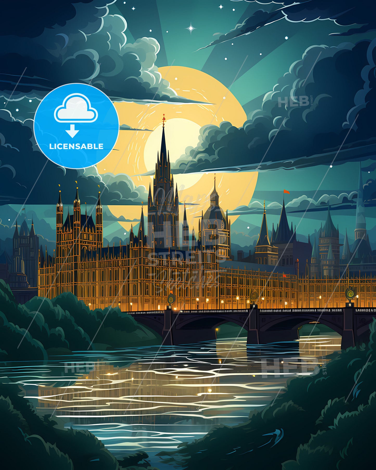 Turin, Italy, a castle with a bridge and a river in front of it