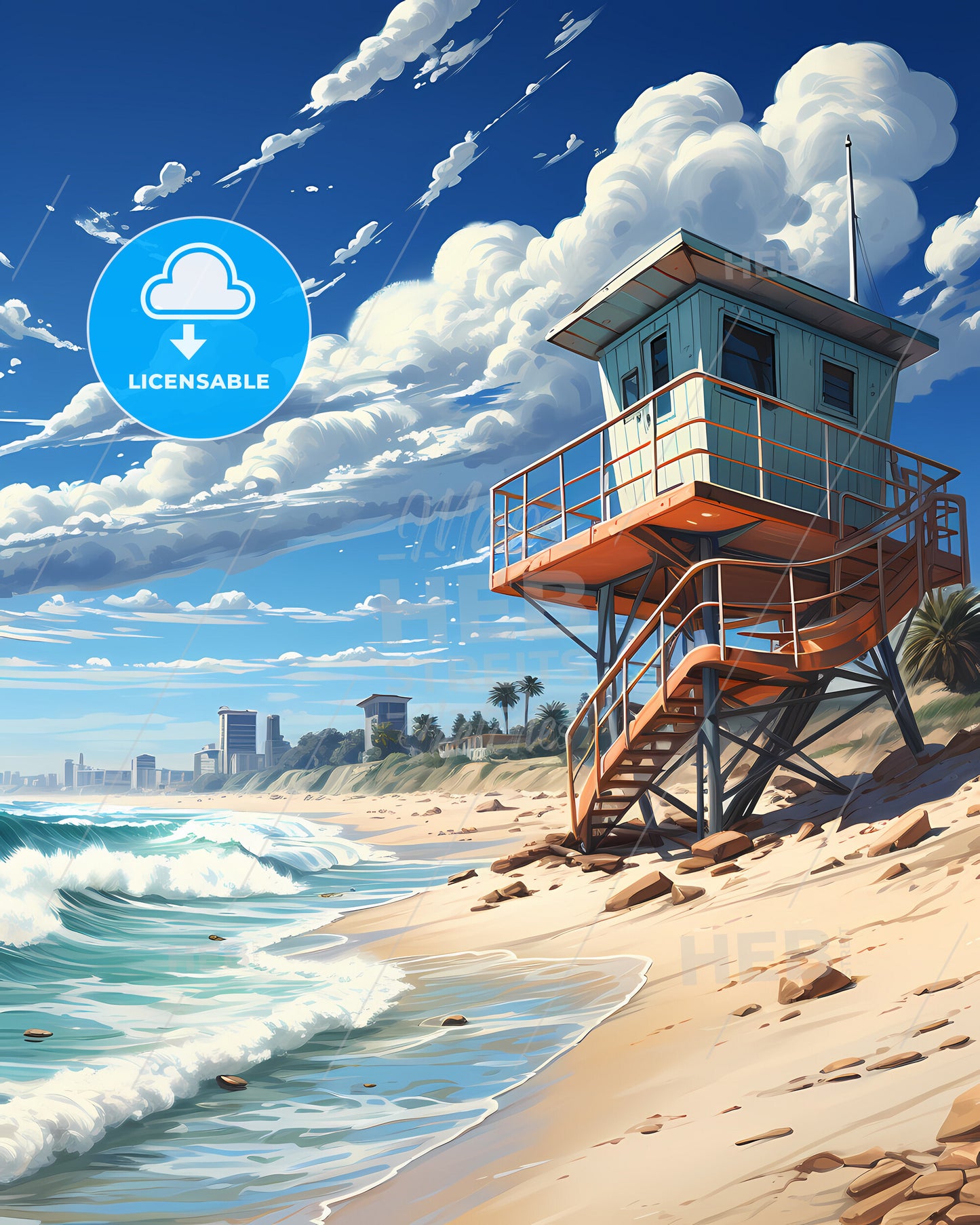 Miami Beach, Florida, a lifeguard tower on a beach