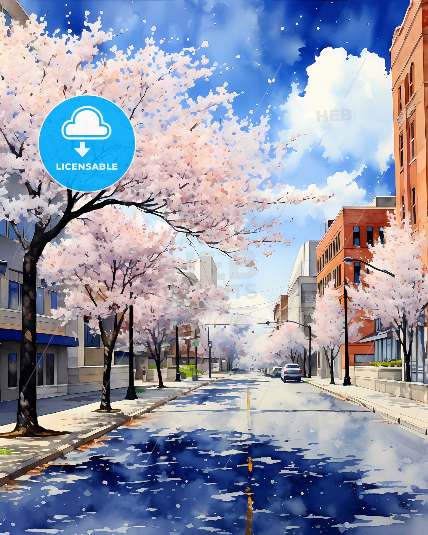 Champaign, Illinois, a street with trees and buildings on the side