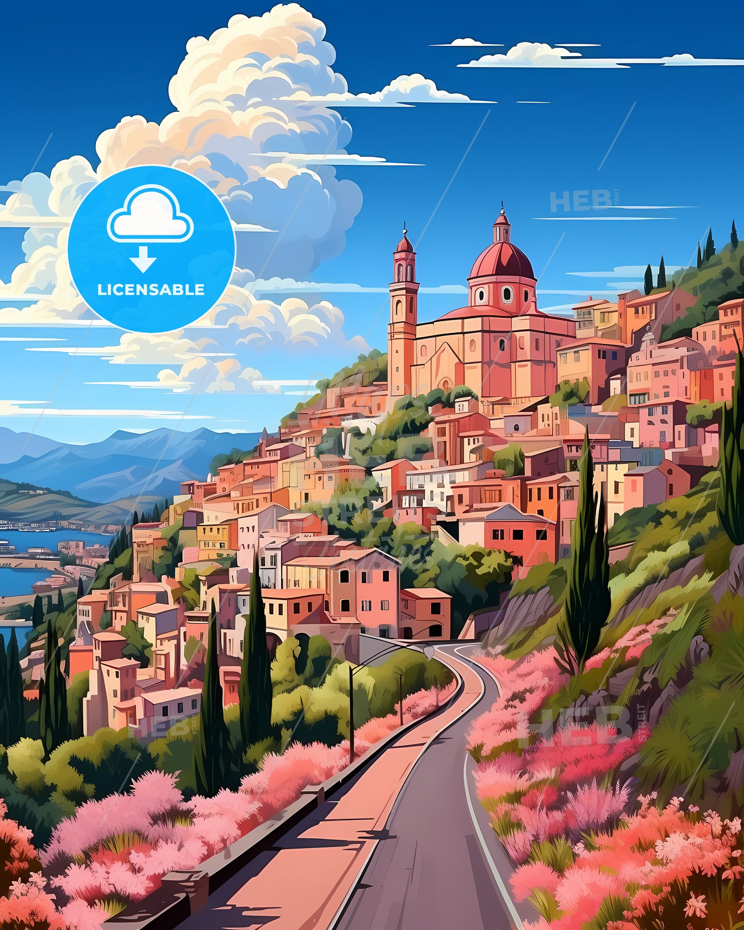 Cava De Tirreni, Italy, a road leading to a town