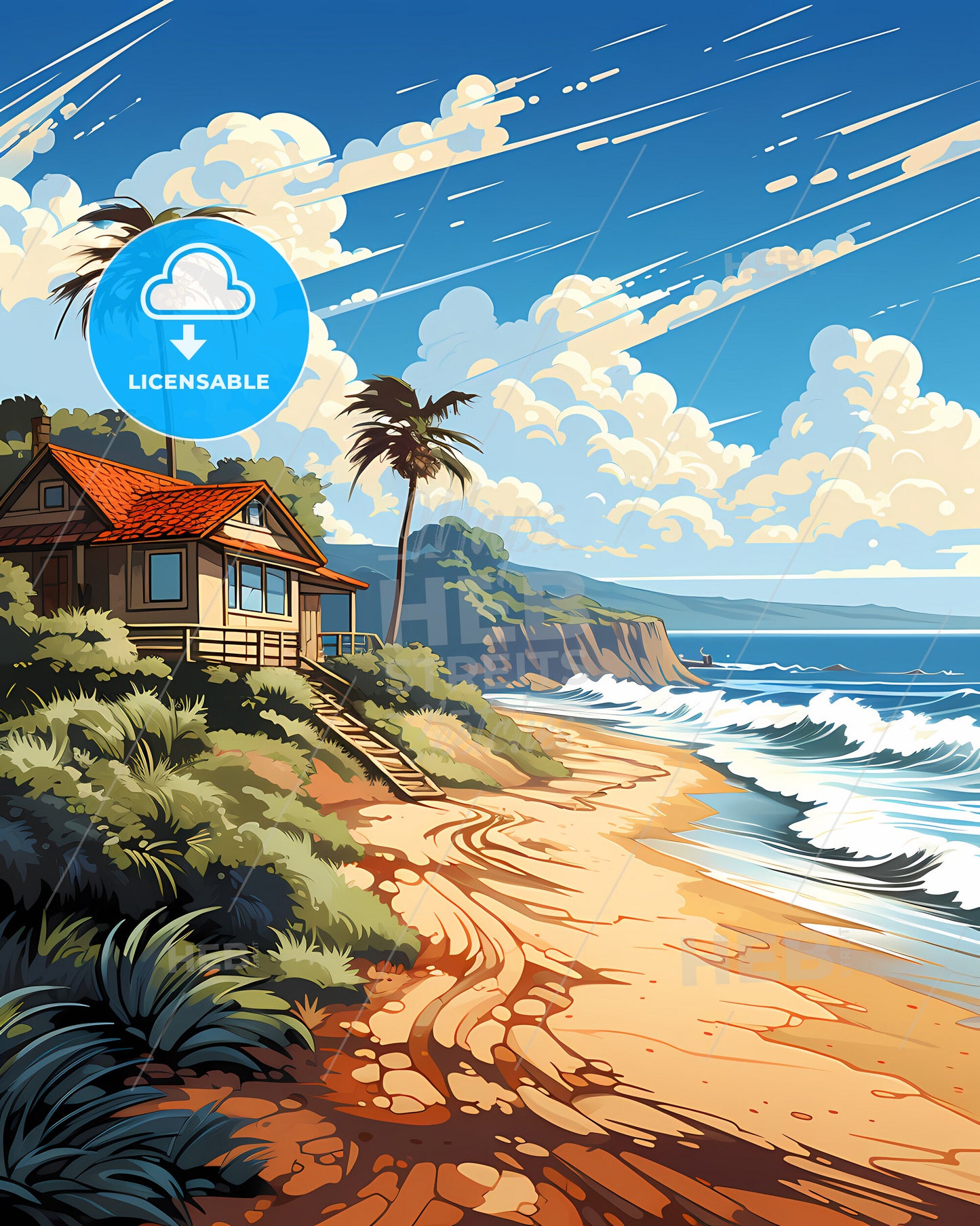 Oxnard, California, a house on a beach