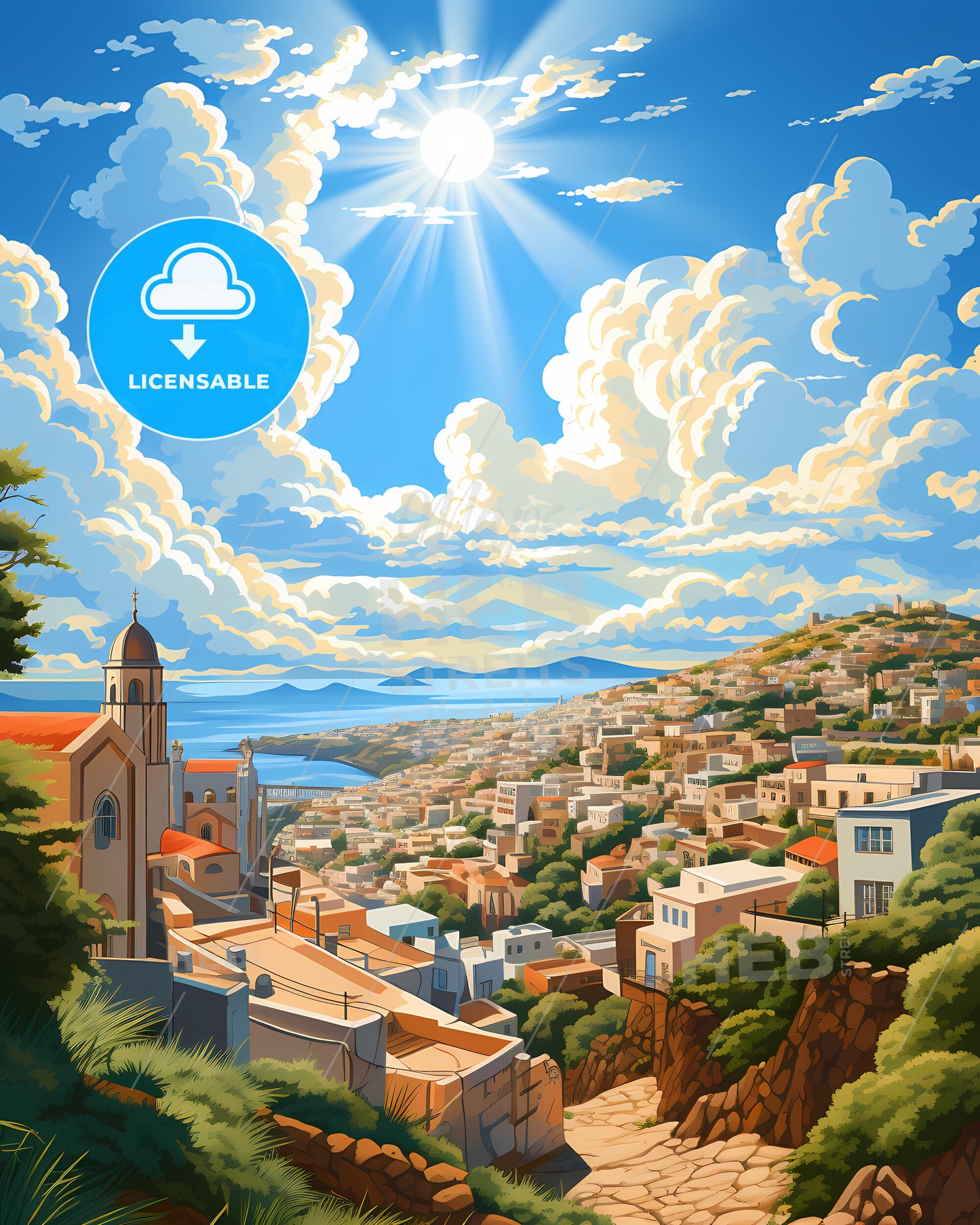 Las Palmas, de Gran Canaria, a city with trees and a body of water