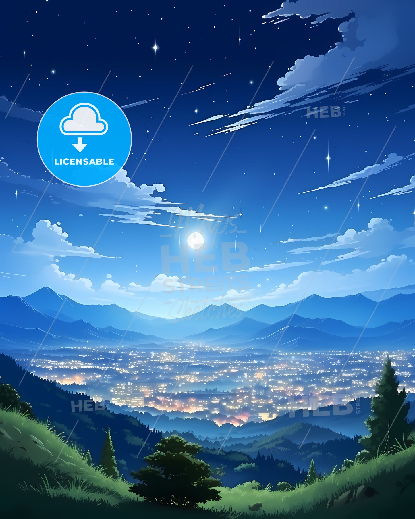 Mission Viejo, California, a landscape of a city at night