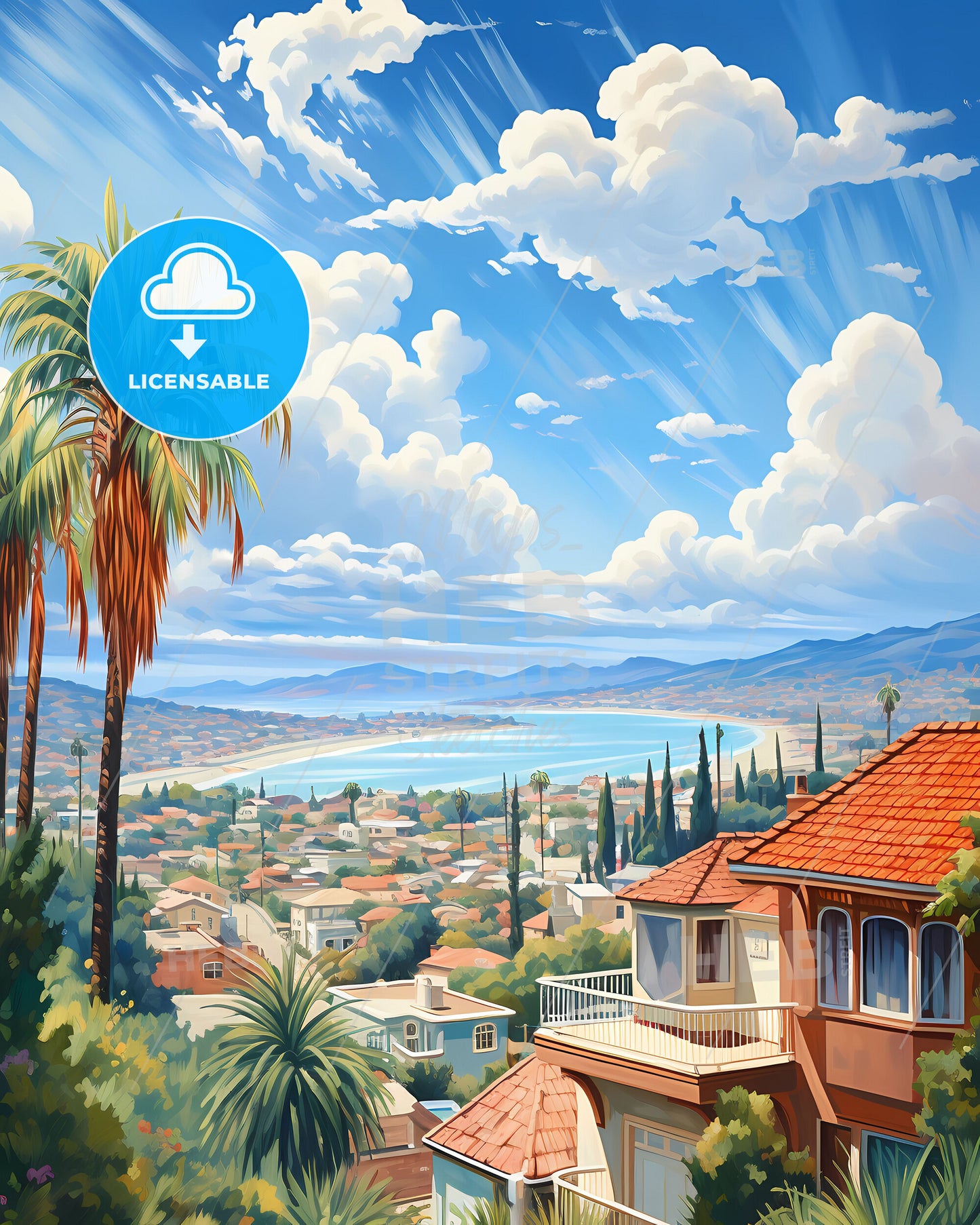 Torrance, California, a view of a town from a hill