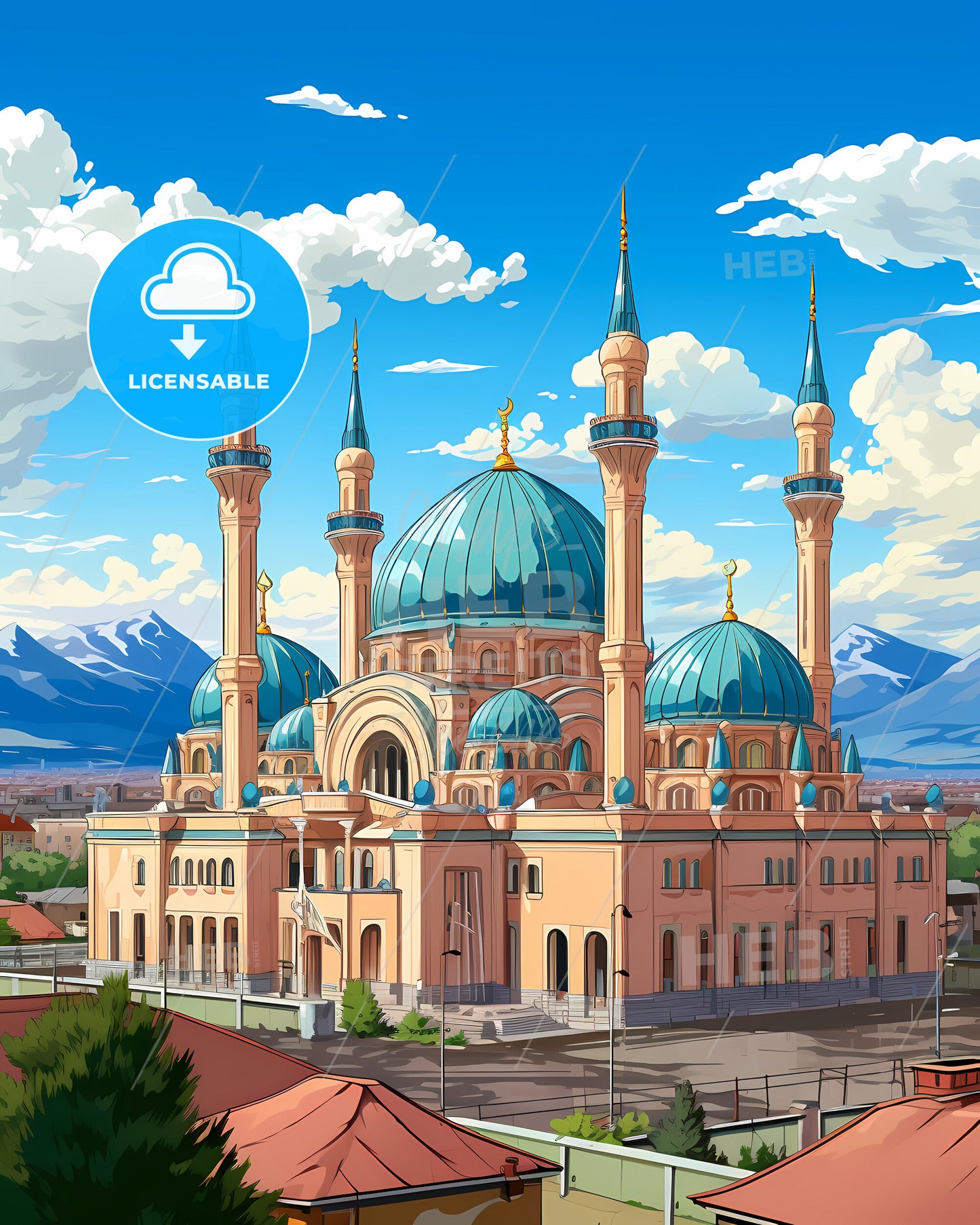 Rovigo, Italy, a building with towers and a blue dome