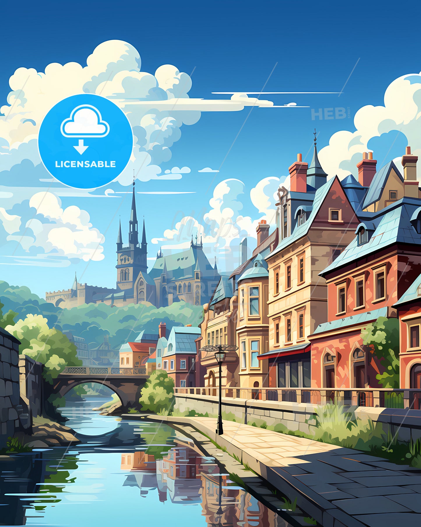 Kilkenny, County Kilkenny, a river with a bridge and buildings in the background