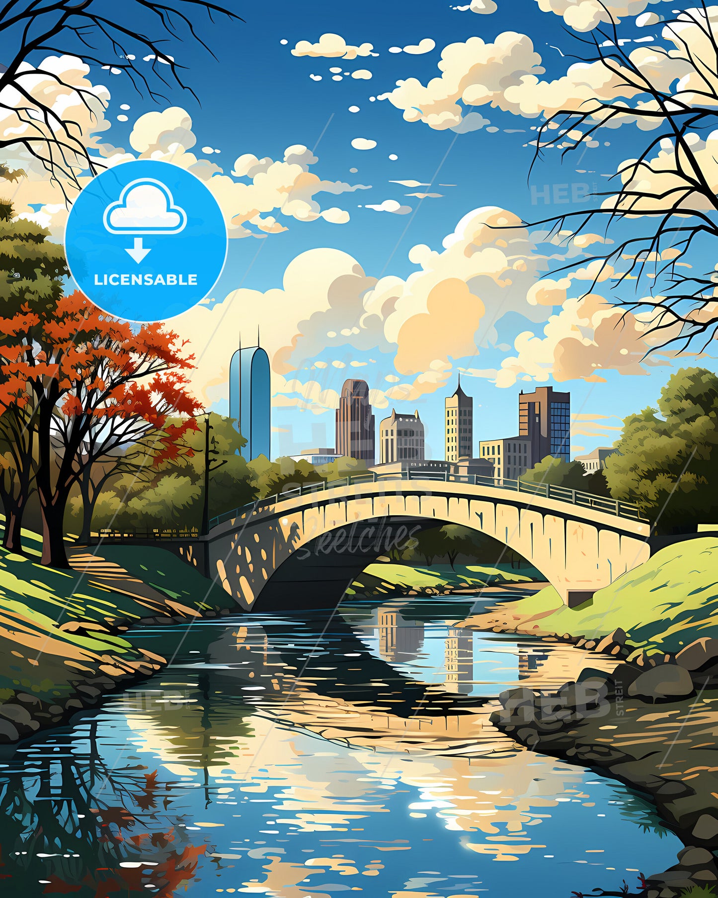 Palo Alto, California, a bridge over a river