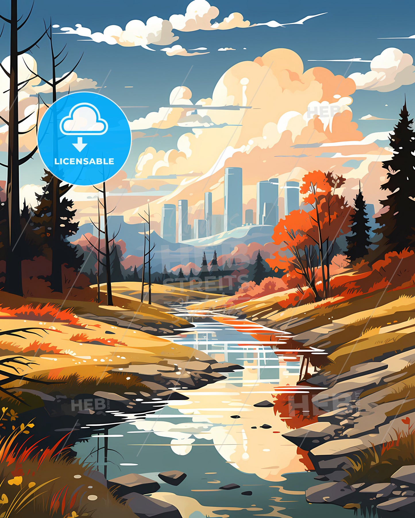 Karagandy, Kazakhstan, a river running through a forest