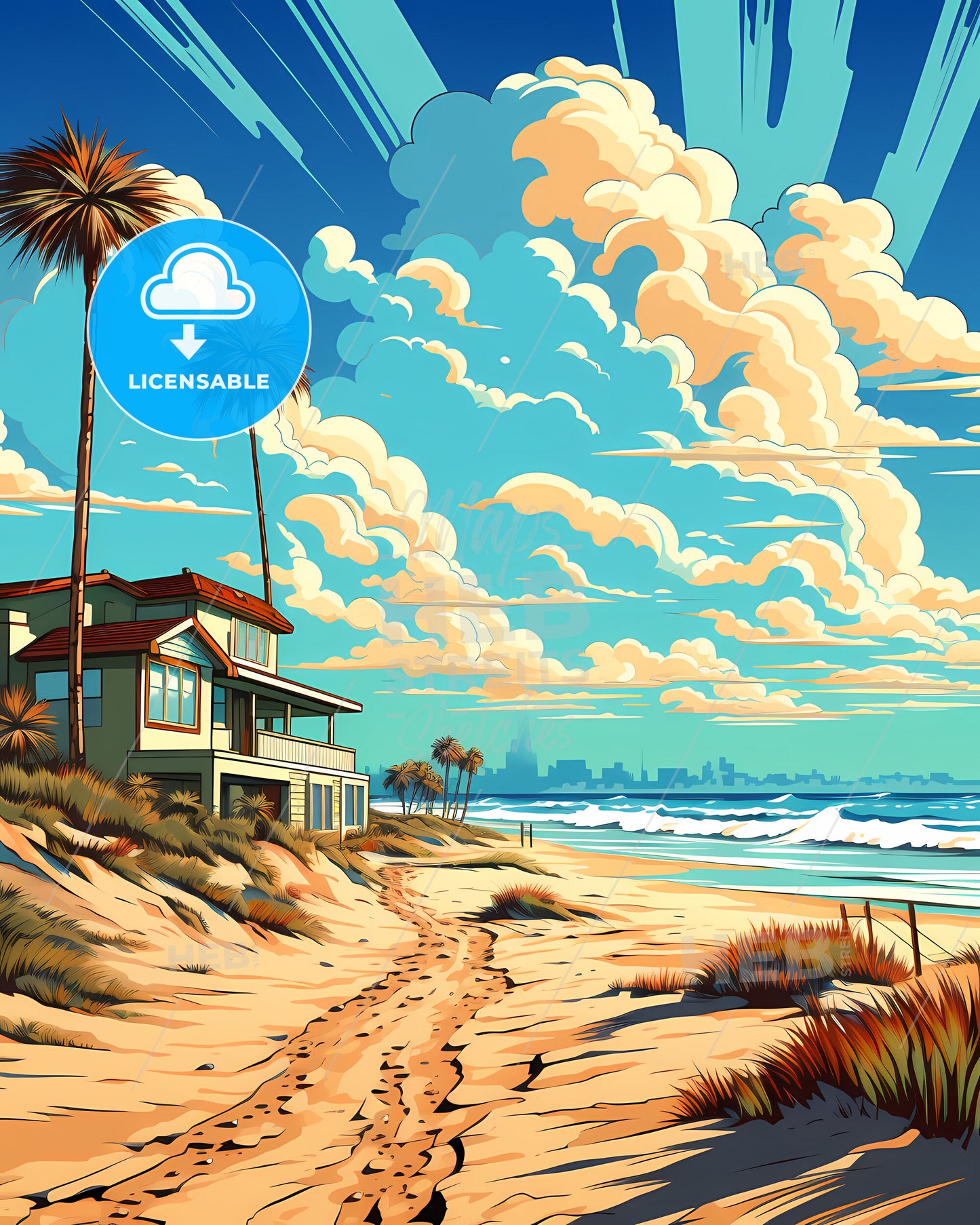 Oxnard, California, a house on a beach