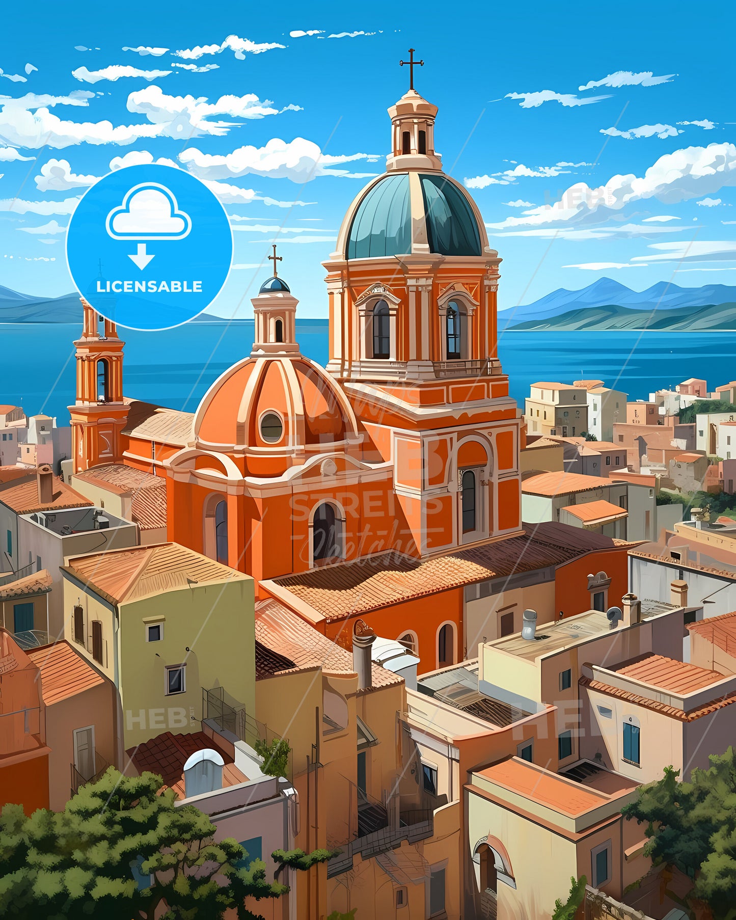 Pozzuoli, Italy, a building with a dome and a dome on top