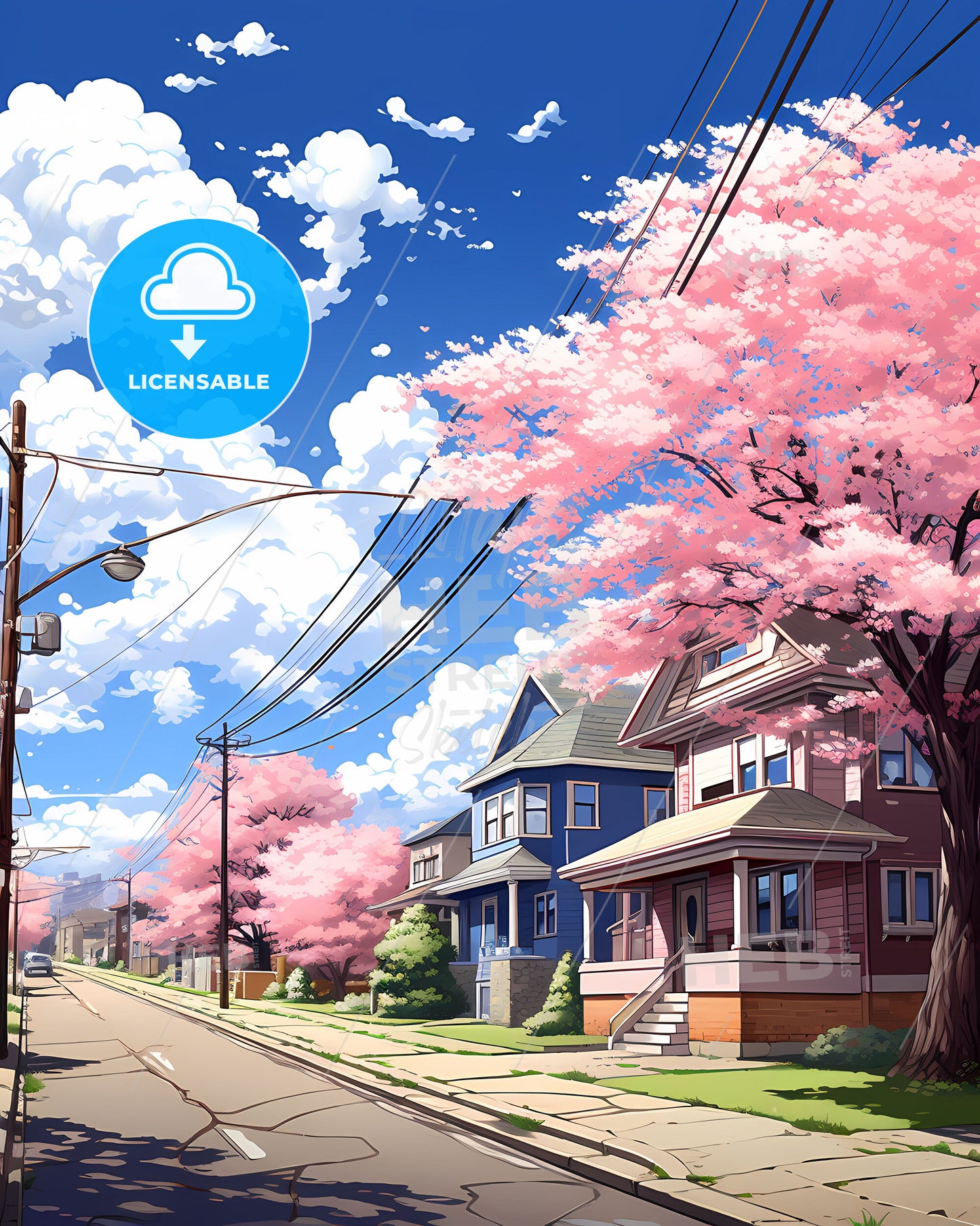 Warren, Michigan, a street with houses and trees on it