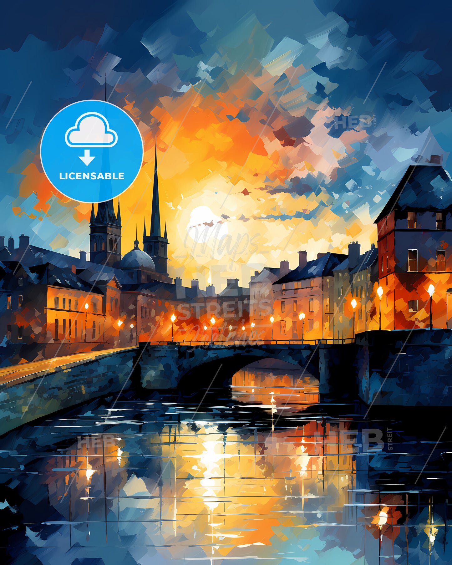 Kilkenny, County Kilkenny, a bridge over a river with buildings and a bridge in the background