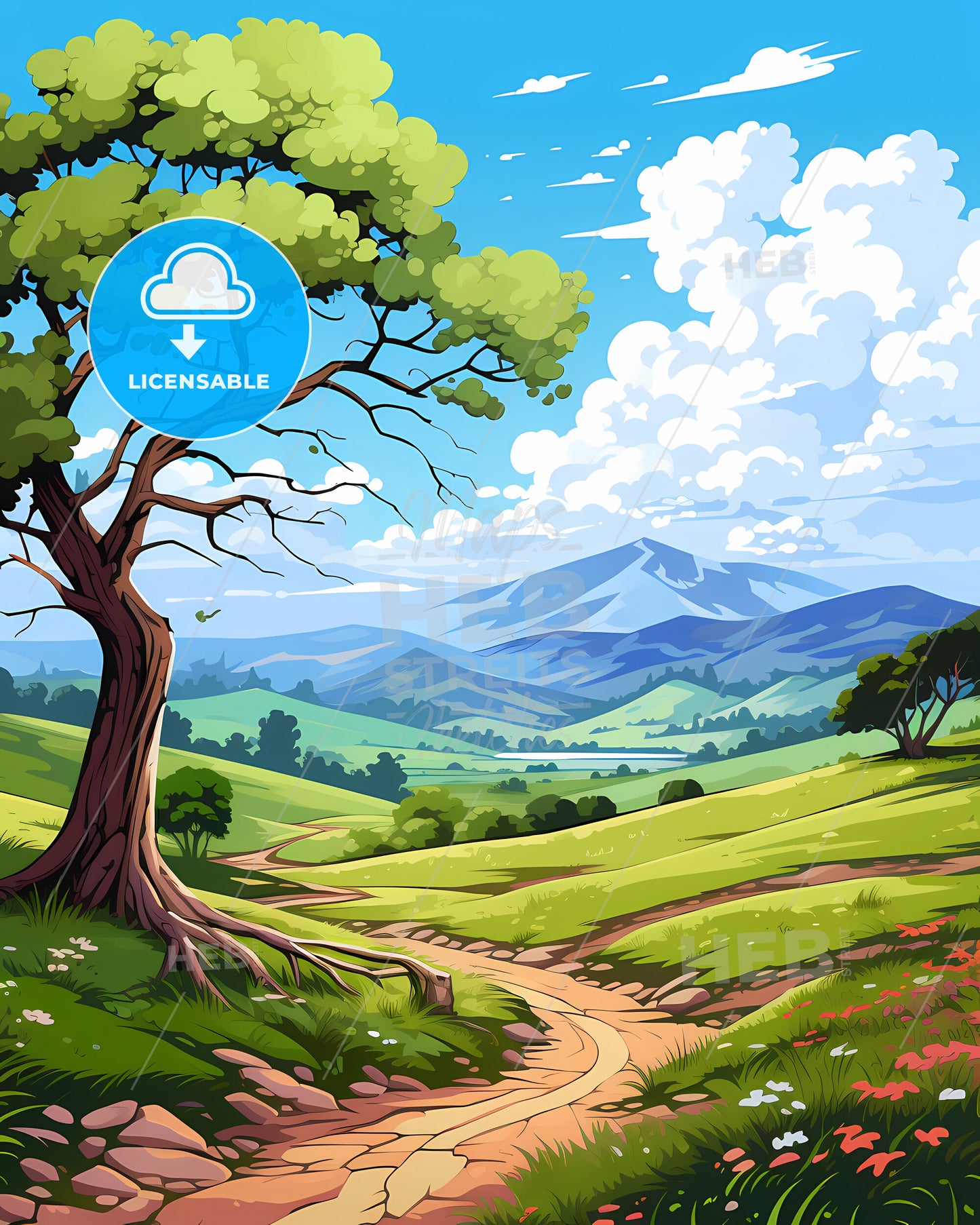 Camarillo, California, a landscape with a tree and a dirt road