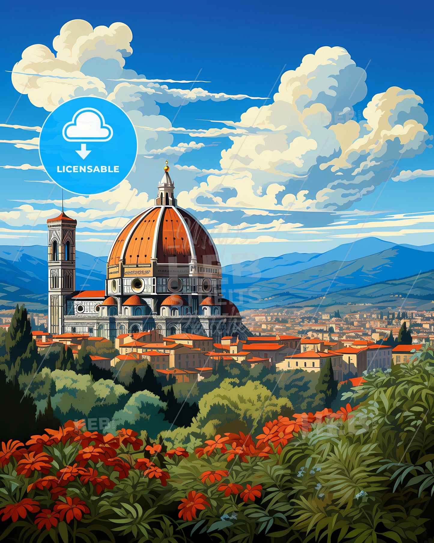 Pisa, Italy, a building with a dome and a city landscape