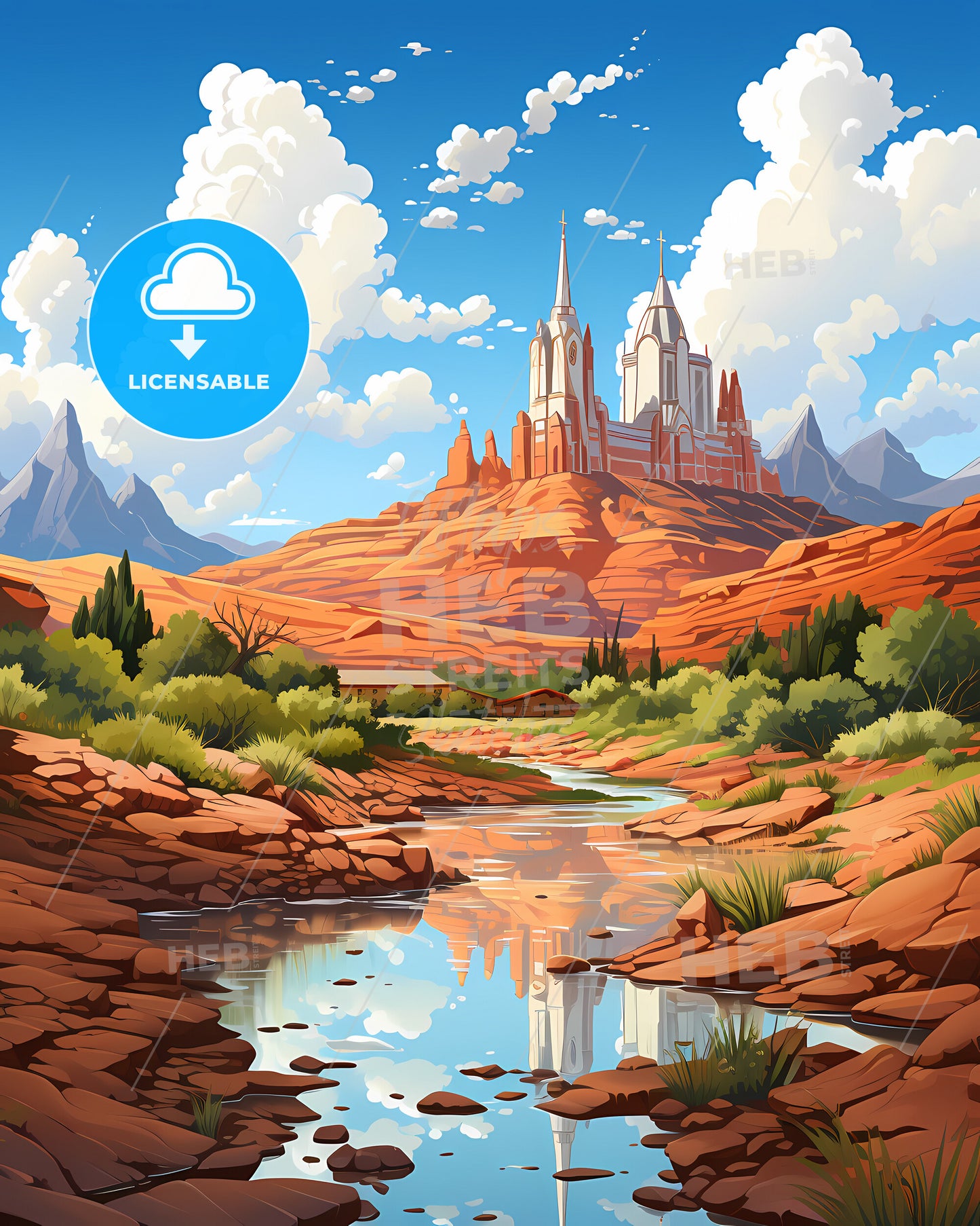 Sandy, Utah, a castle on a hill with a river