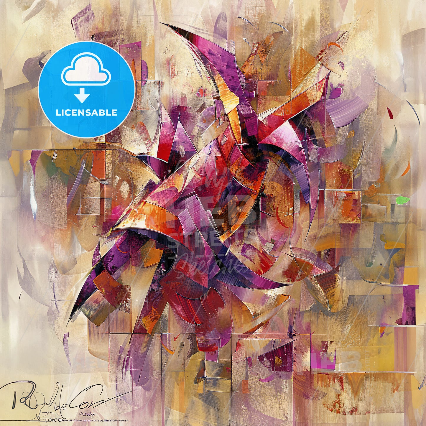 A Colorful Painting Of A Bird