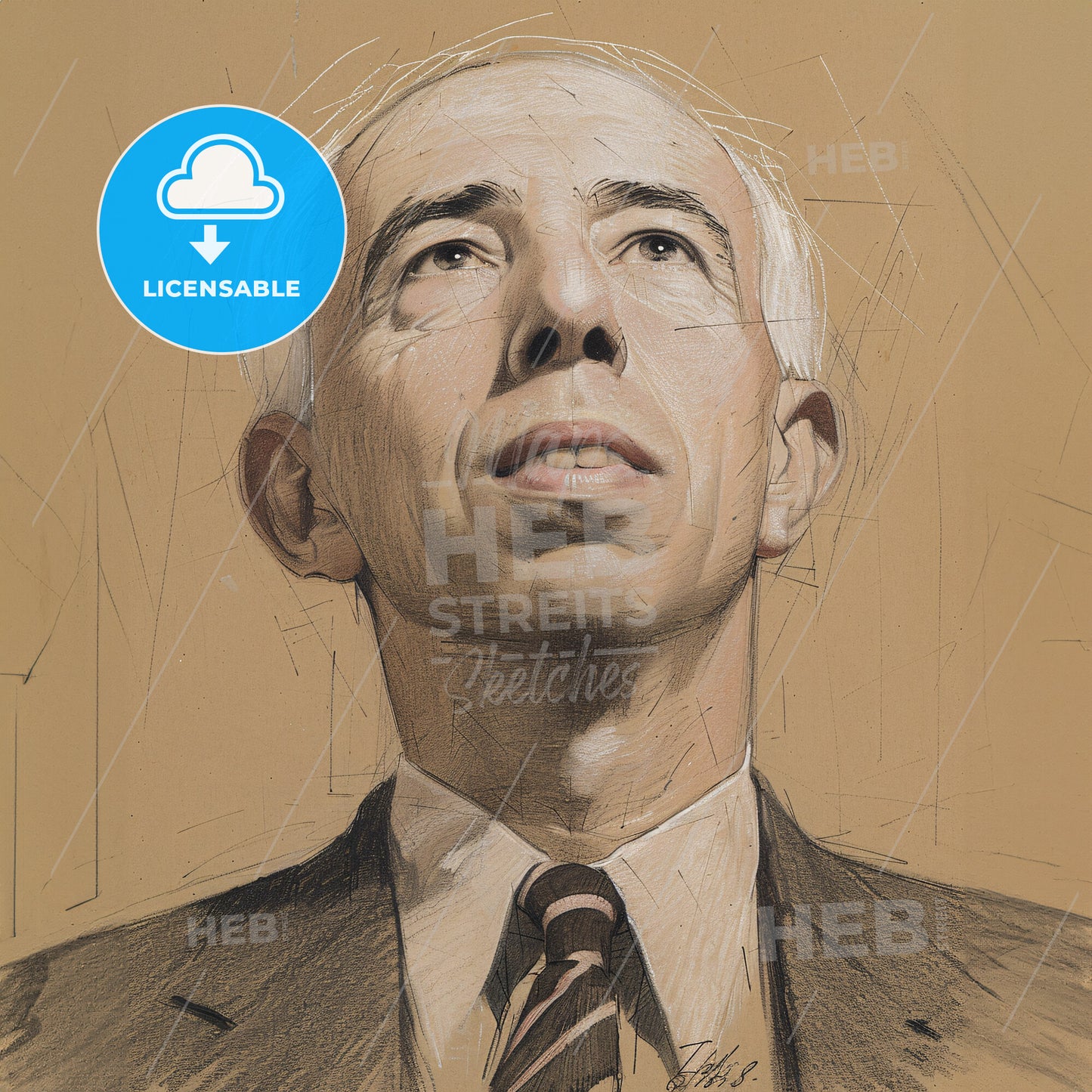 Alberto Santos-Dumont, 1873 - 1932, Brazilian aviator and inventor - A Drawing Of A Man In A Suit