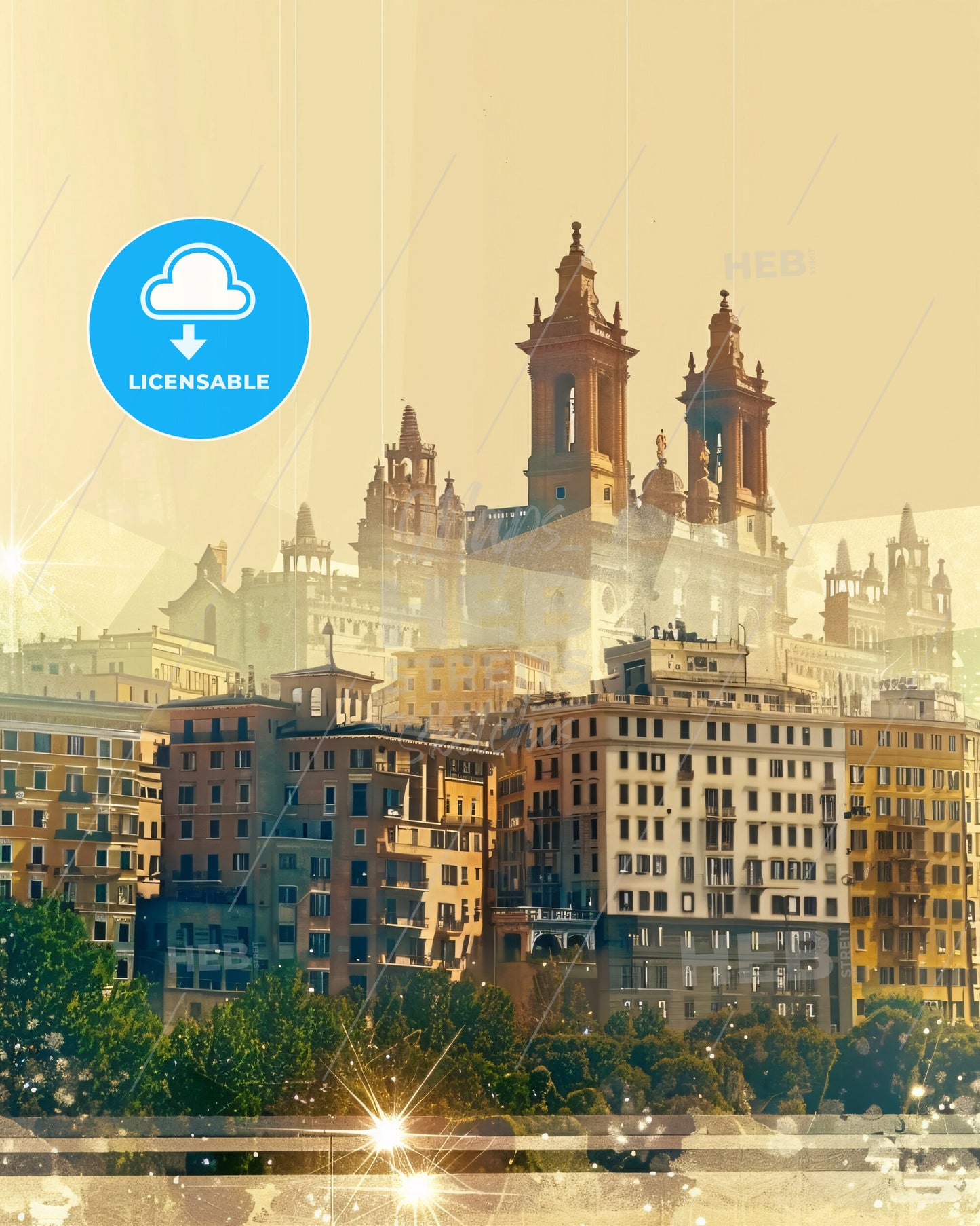 Alessandria Symphony: An Artistic Tapestry of City Icons - A city with many buildings