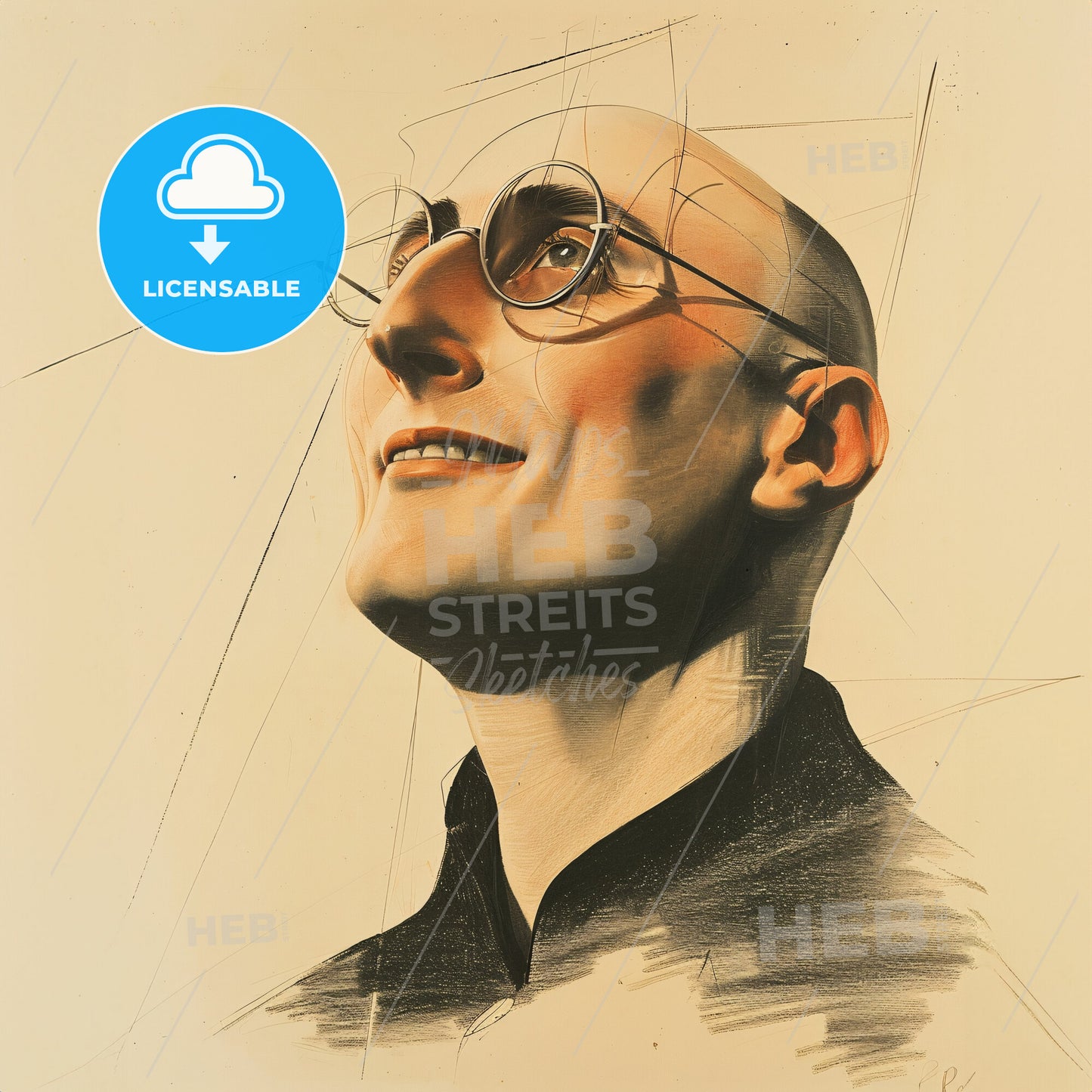 Alexander Rodchenko, 1891 - 1956, Russian artist and photographer - A Man Wearing Glasses And Smiling