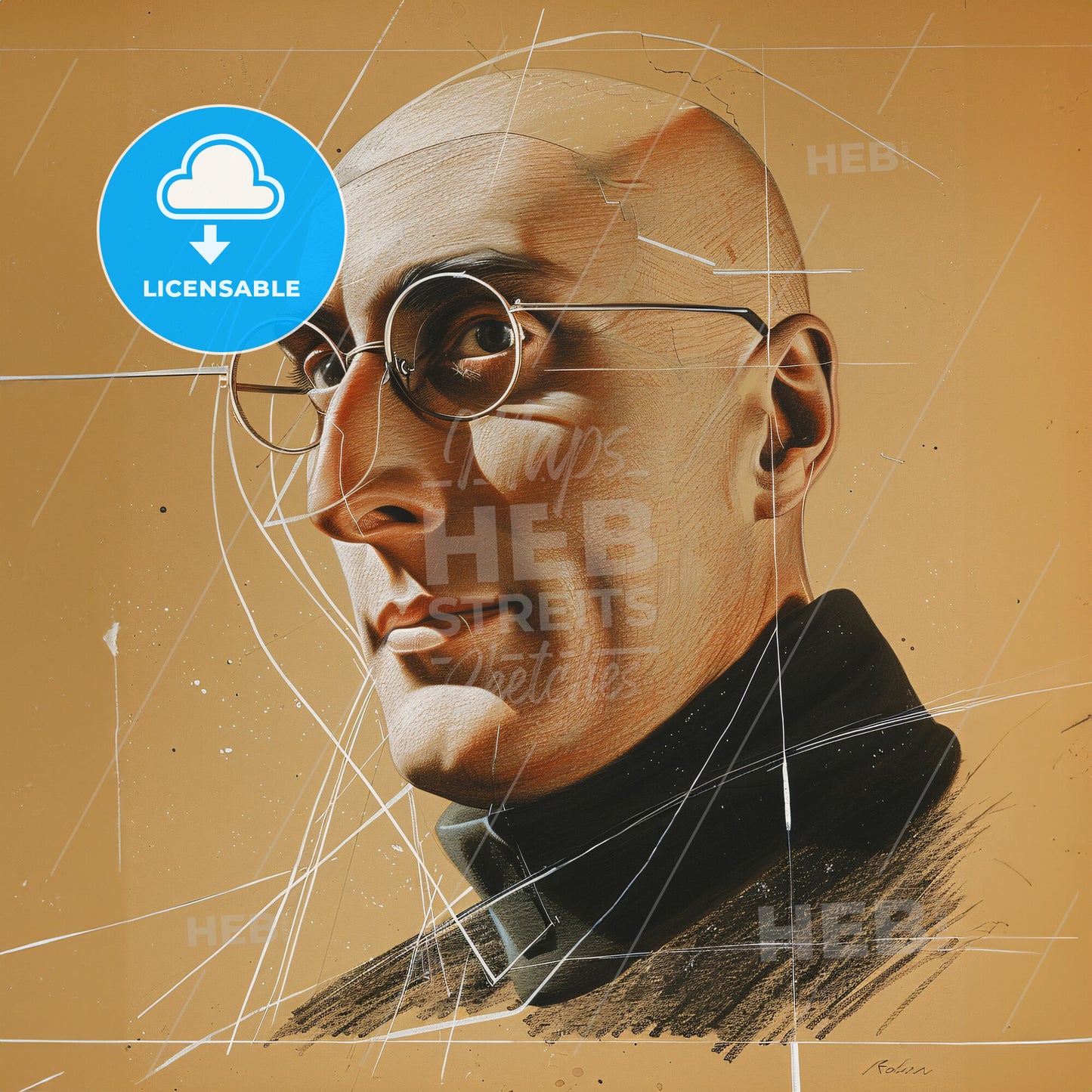 Alexander Rodchenko, 1891 - 1956, Russian artist and photographer - A Man Wearing Glasses And A Turtleneck