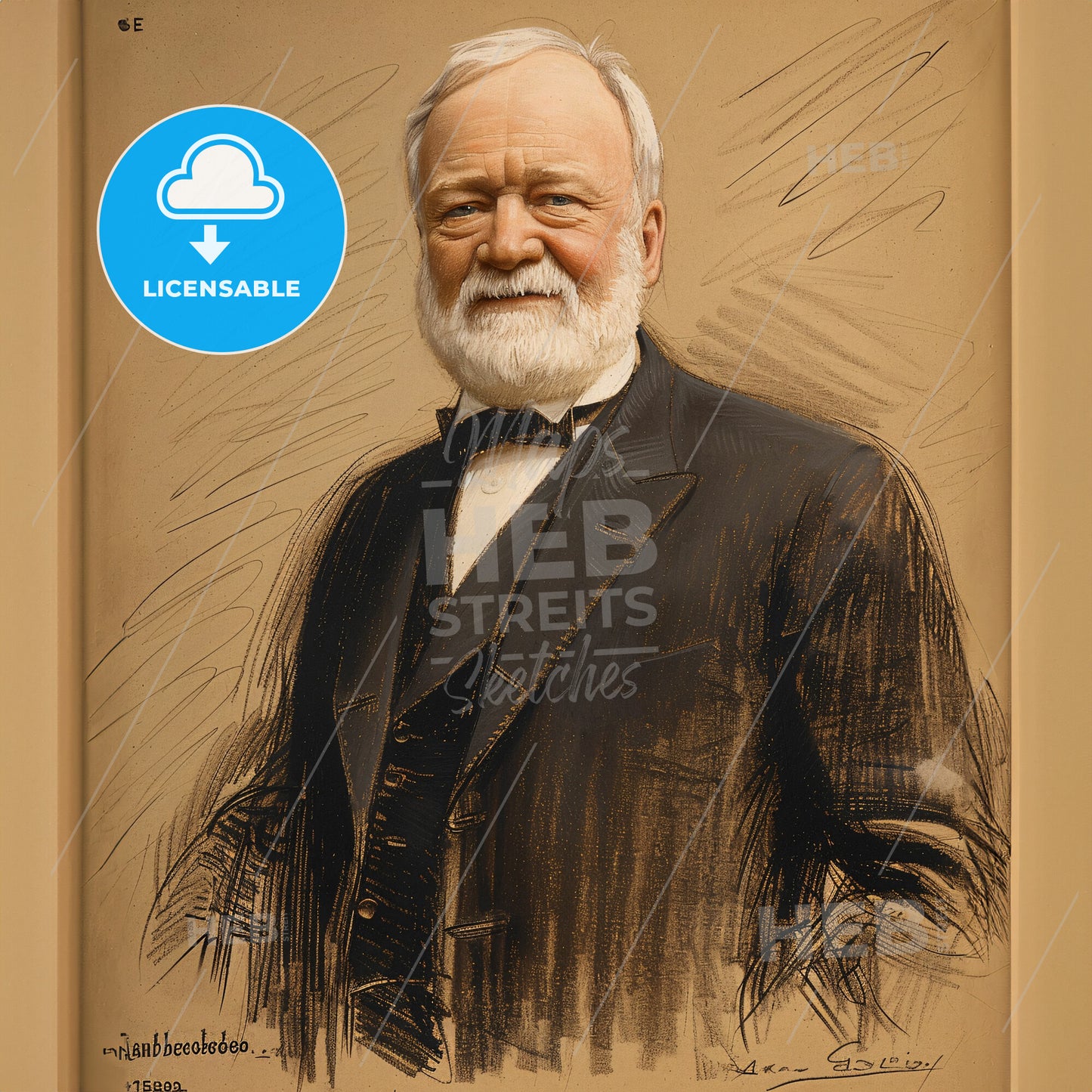 Andrew Carnegie, 1835 - 1919, American steel magnate - A Portrait Of A Man In A Suit