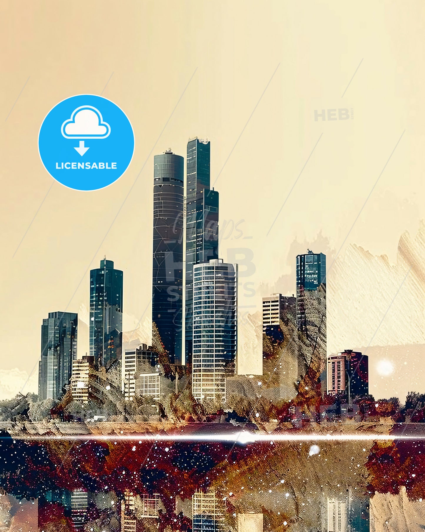 Antofagasta Silhouette Night Sparkle Tapestry - A city skyline with tall buildings