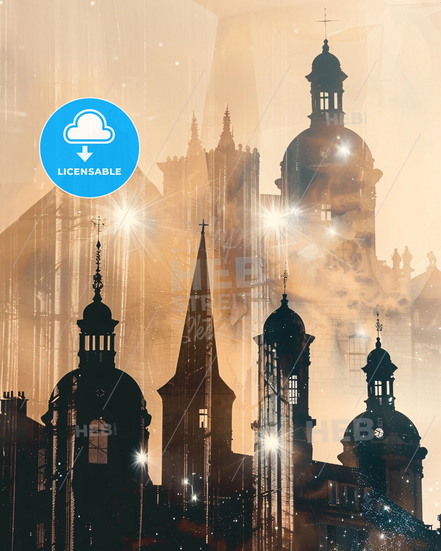 Antony Skyline Silhouette Poster - A silhouette of a building