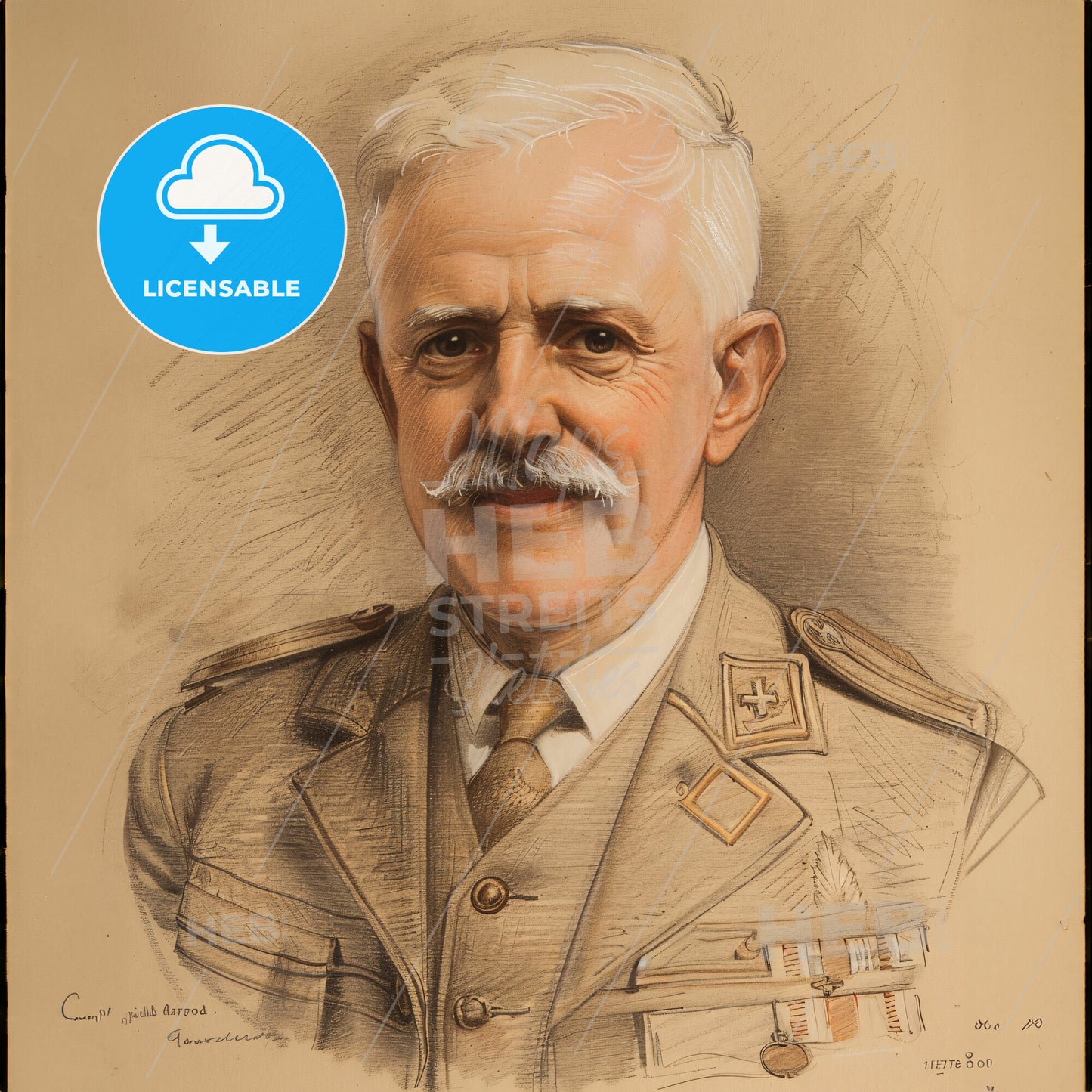 Archibald Garrod, 1857 - 1936, British physician - A Portrait Of A Man In A Military Uniform