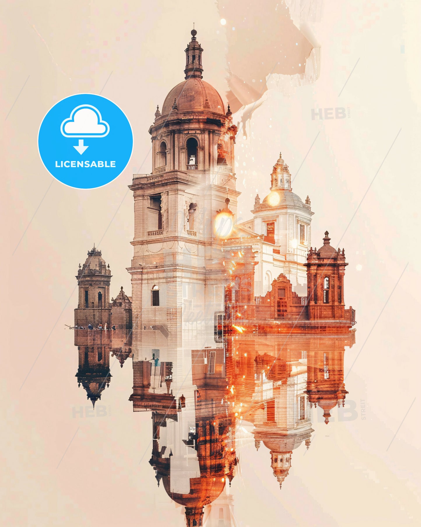 Arequipa Skyline Double Exposure City Poster Art - A person standing in front of a building