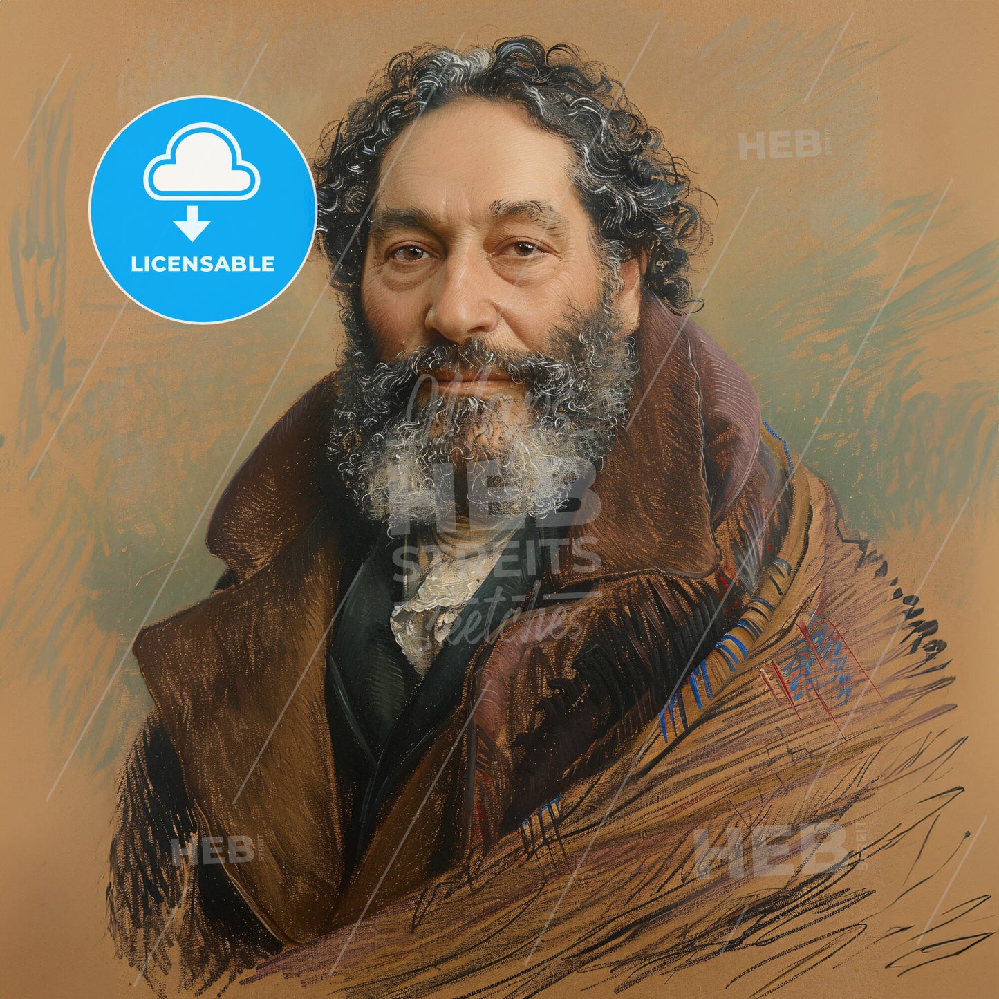 Arkhip Kuindzhi, 1842 - 1910, Russian landscape painter - A Man With A Beard