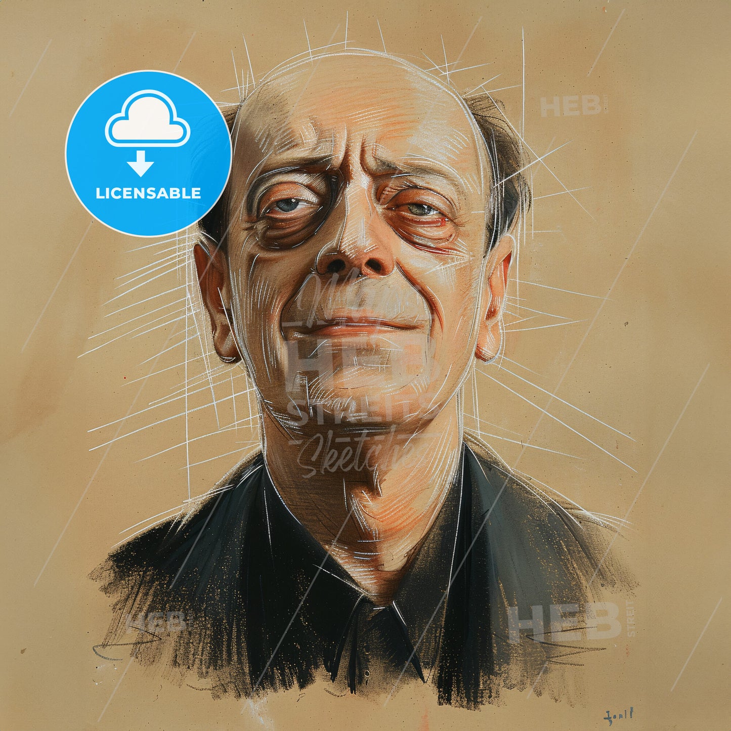 Arnold Schoenberg, 1874 - 1951, Austrian composer - A Drawing Of A Man