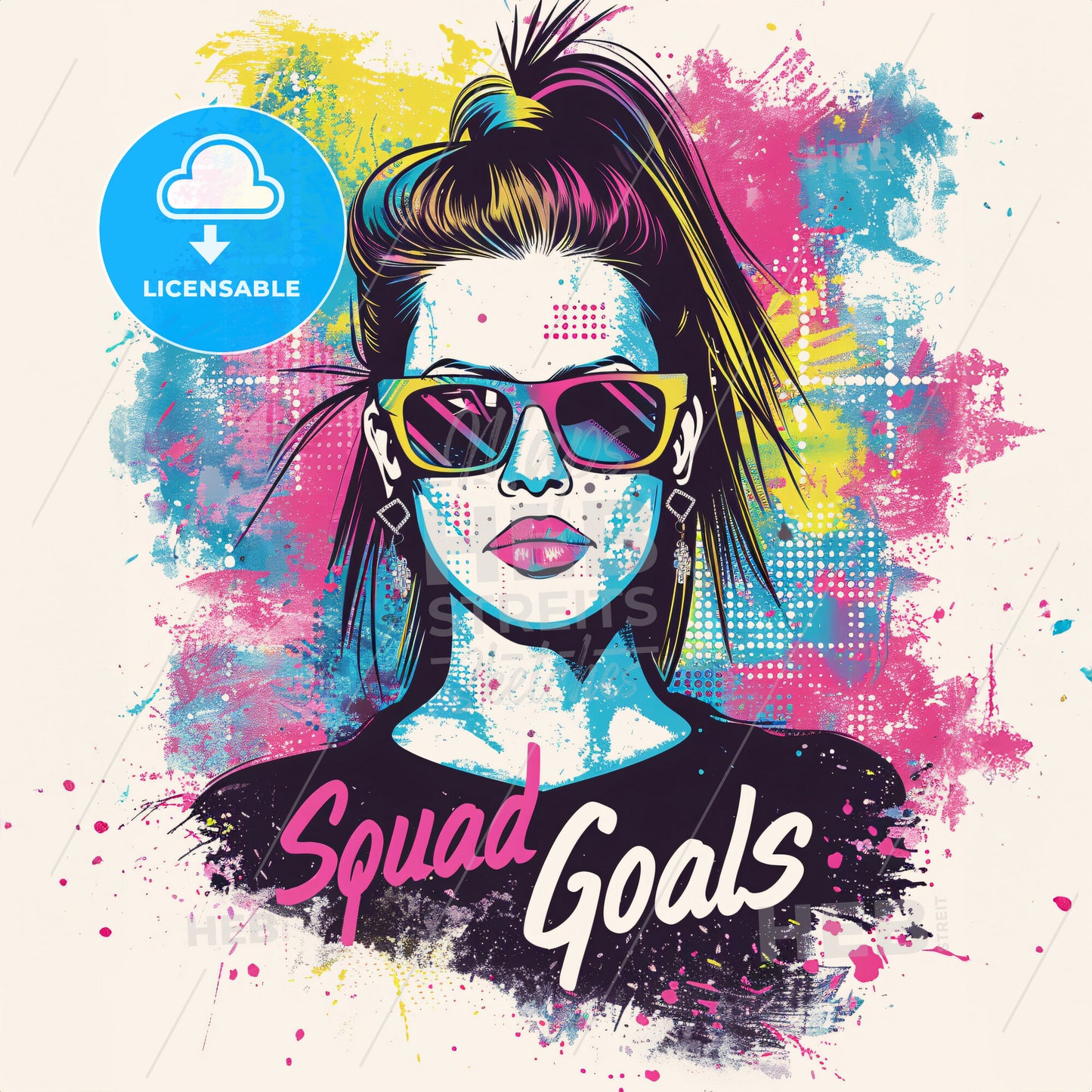 A Woman Wearing Sunglasses And A Black Shirt