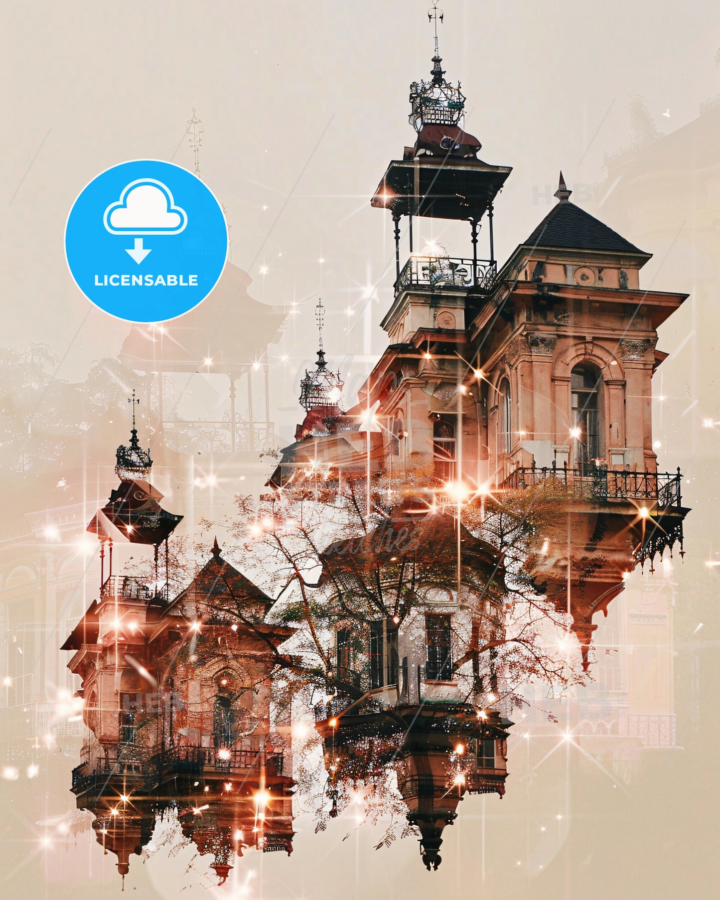 Bangui City Skyline Poster Vibrant Local Icons - A building with many windows