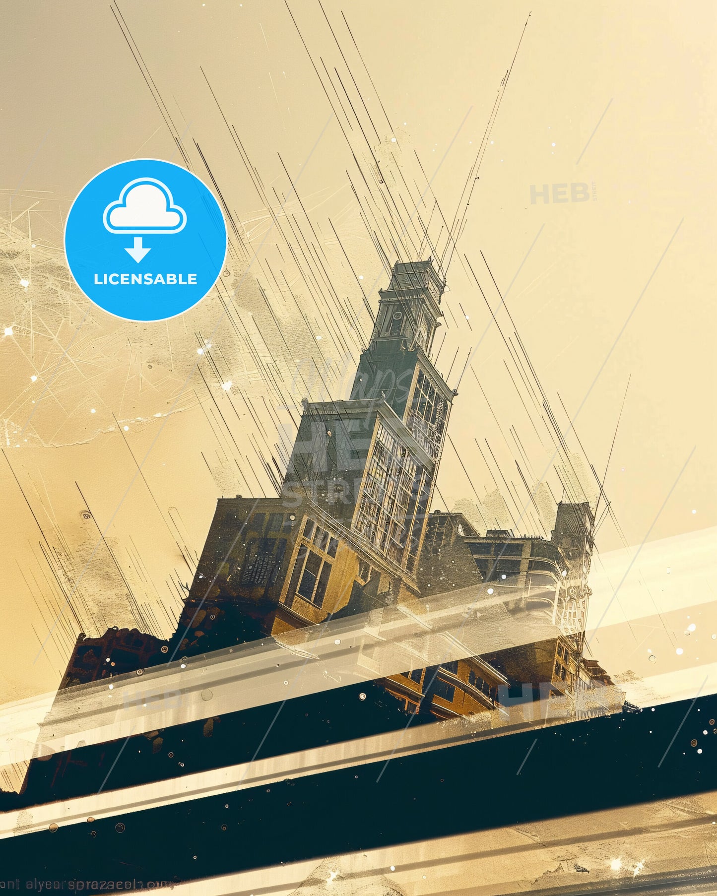 Barranquilla Skyline Art Print with Local Icons - A building with a tall tower