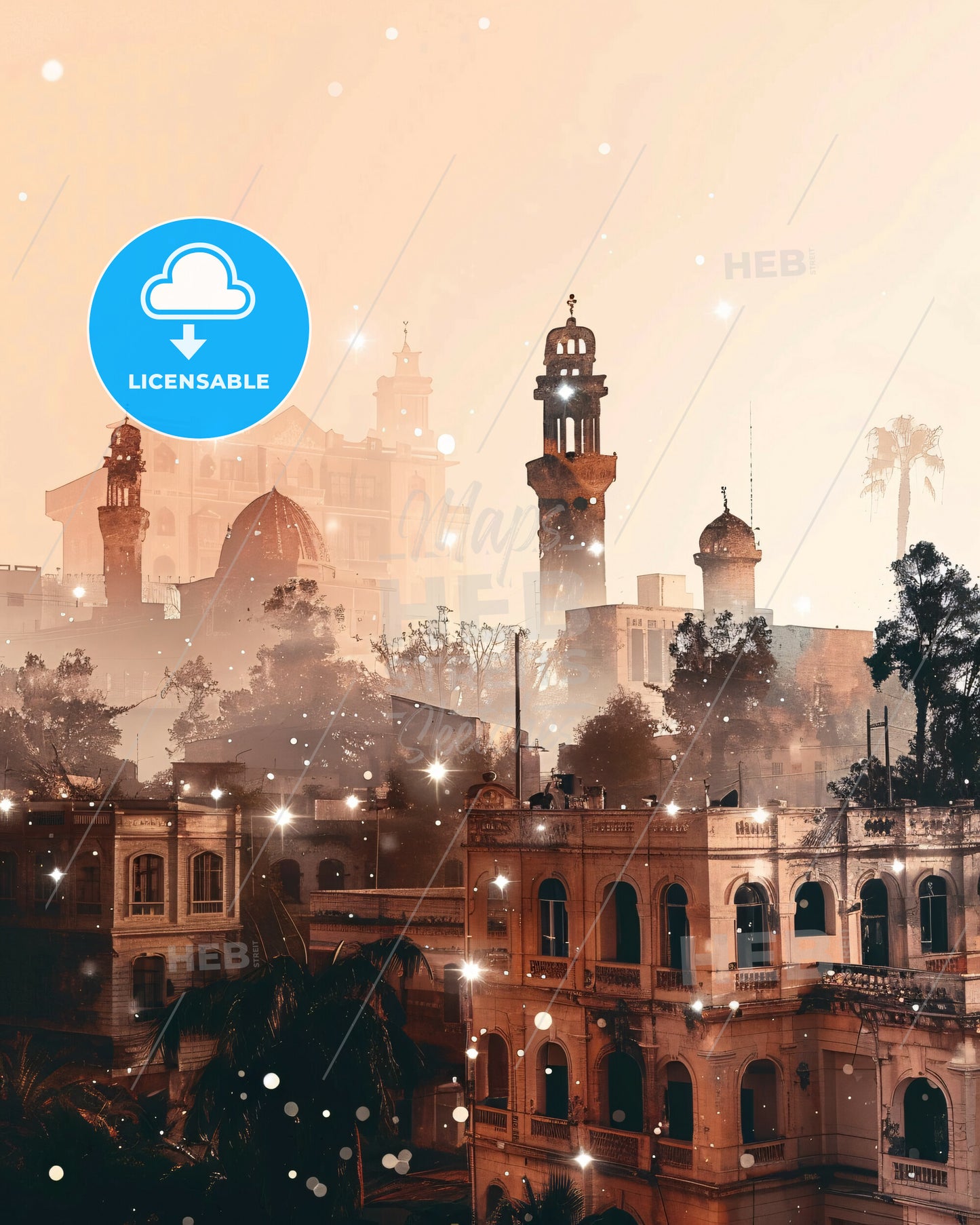 Benghazi City Skyline Composite Art Poster - A city with many buildings and trees