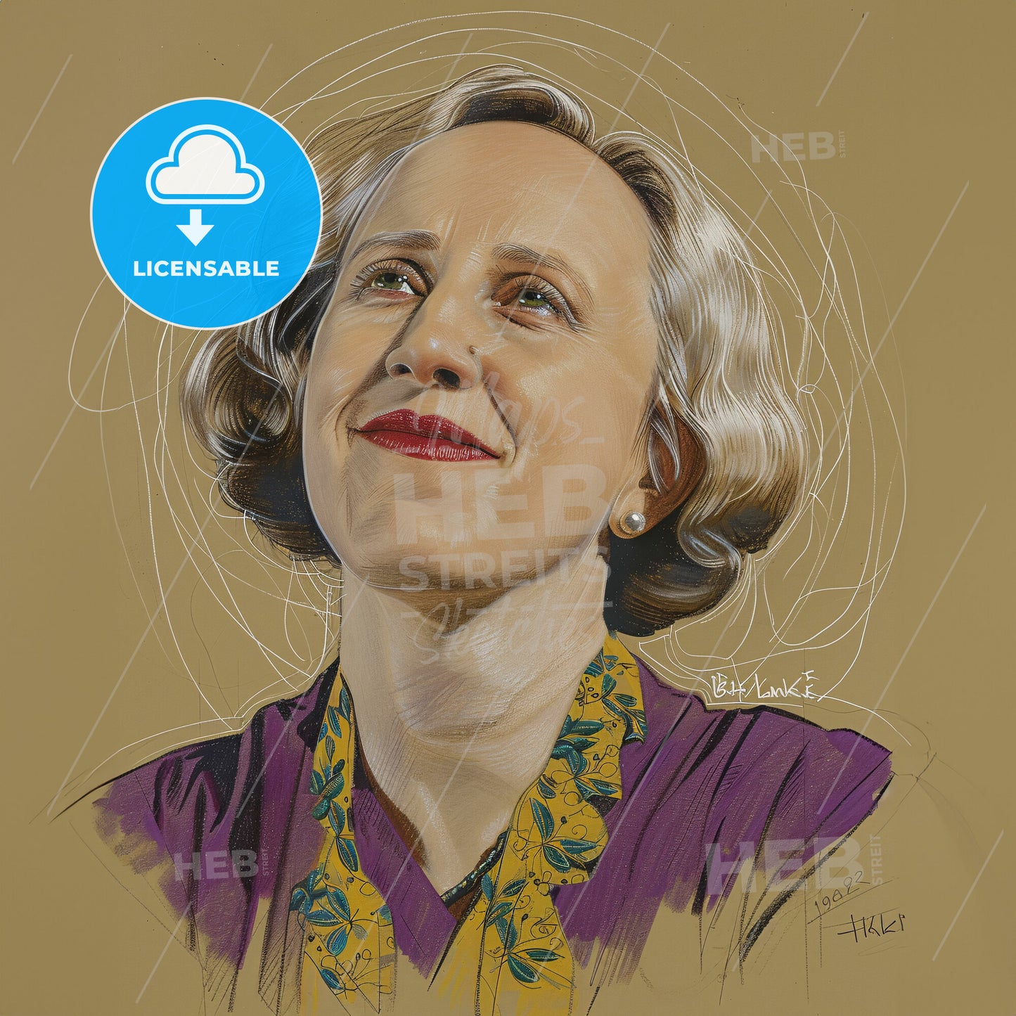 Betty Lank, 1921 - 2008, American anesthesiologist - A Woman With Short Blonde Hair And A Yellow And Purple Shirt