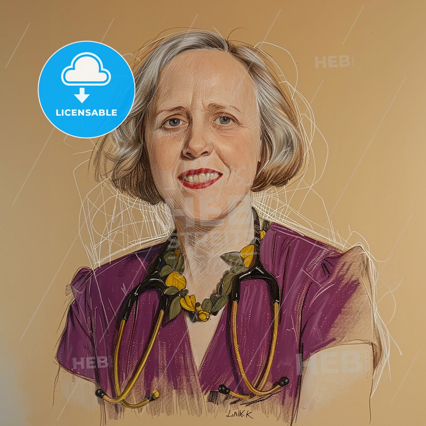 Betty Lank, 1921 - 2008, American anesthesiologist - A Woman With A Stethoscope Around Her Neck