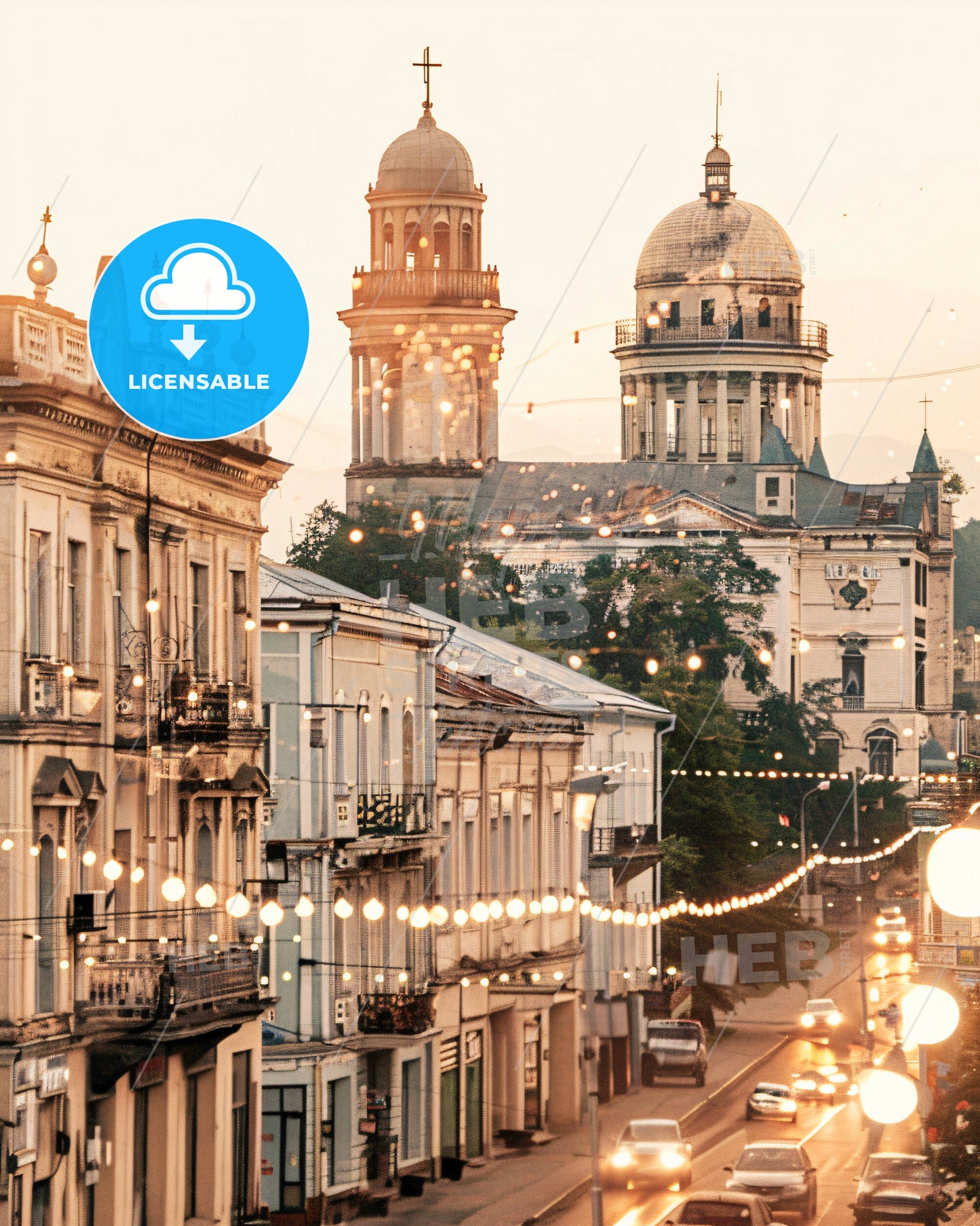 Bălți City Symphony: Moldova's Architectural Tapestry - A street with buildings and lights