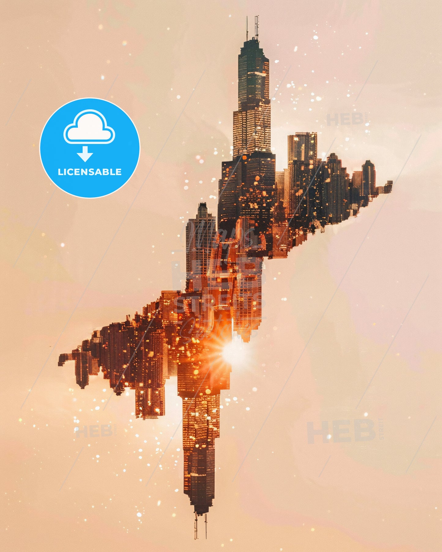 Bucaramanga Skyline Composite Art Poster - A city with a rising sun