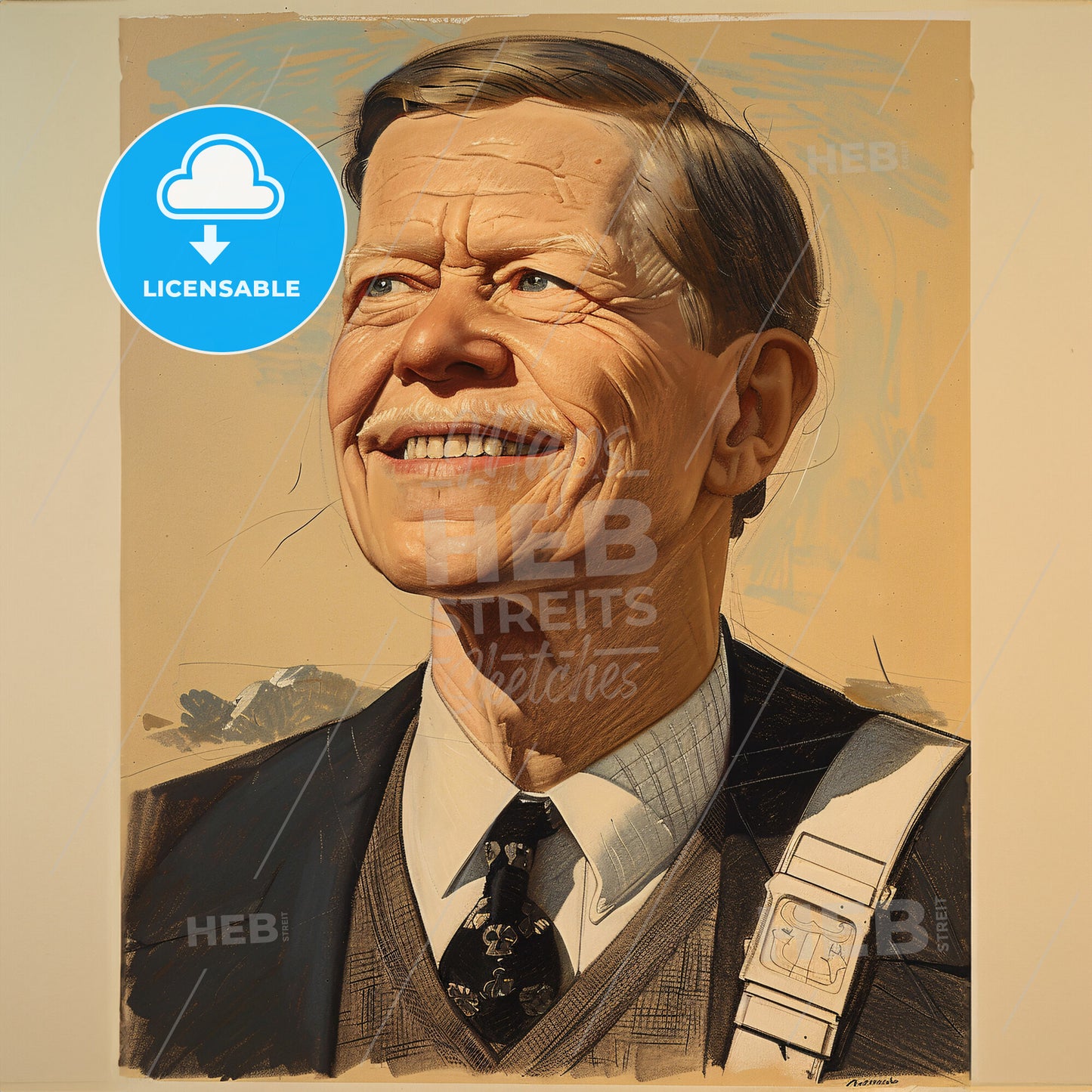 Carl Blegen, 1887 - 1971, American archaeologist - A Man Smiling With A Tie