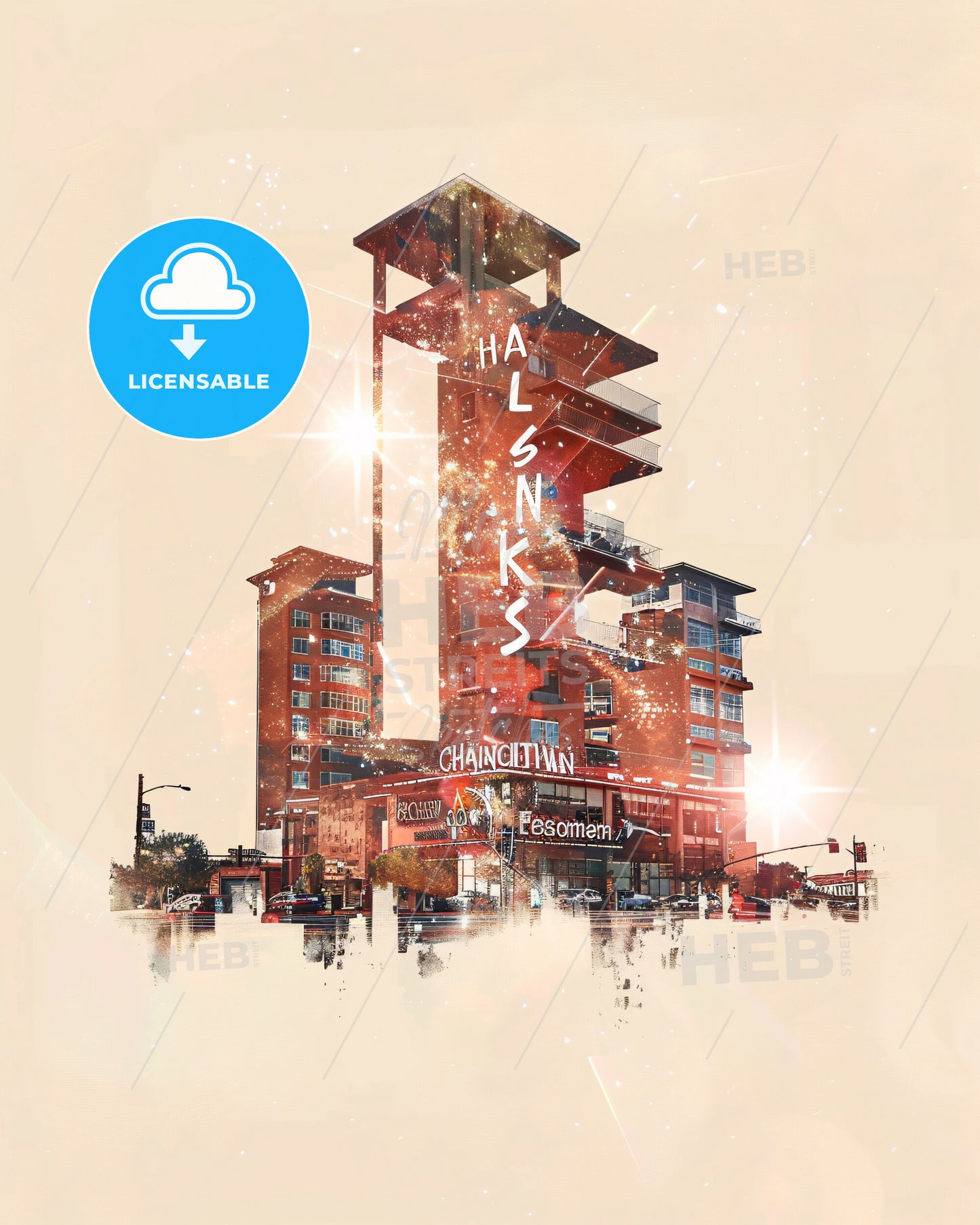 Chandler City Skyline Composite Art Poster - A building with a tall tower