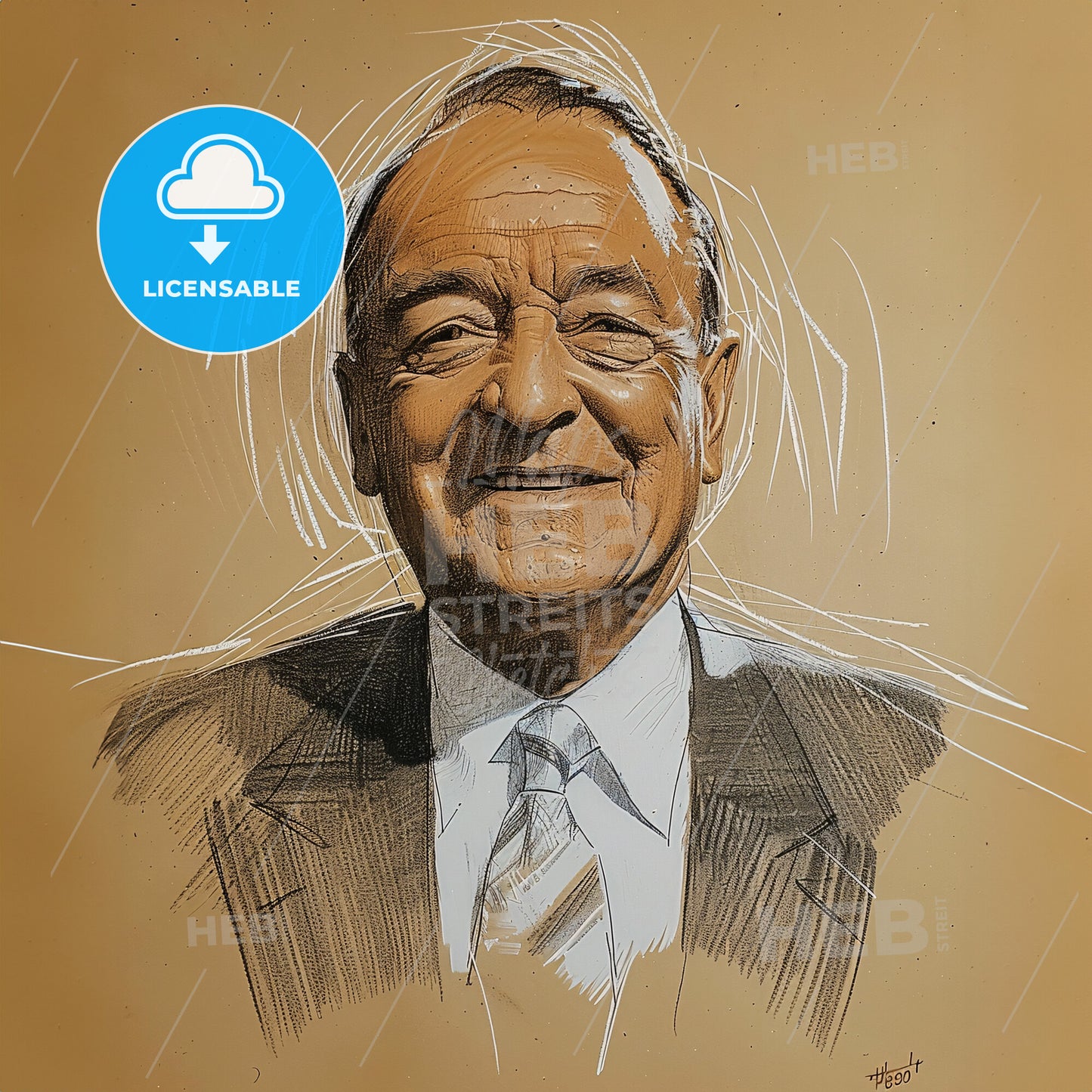 Conrad Nicholson Hilton IV, Born: 1960, American hotelier - A Drawing Of A Man Smiling