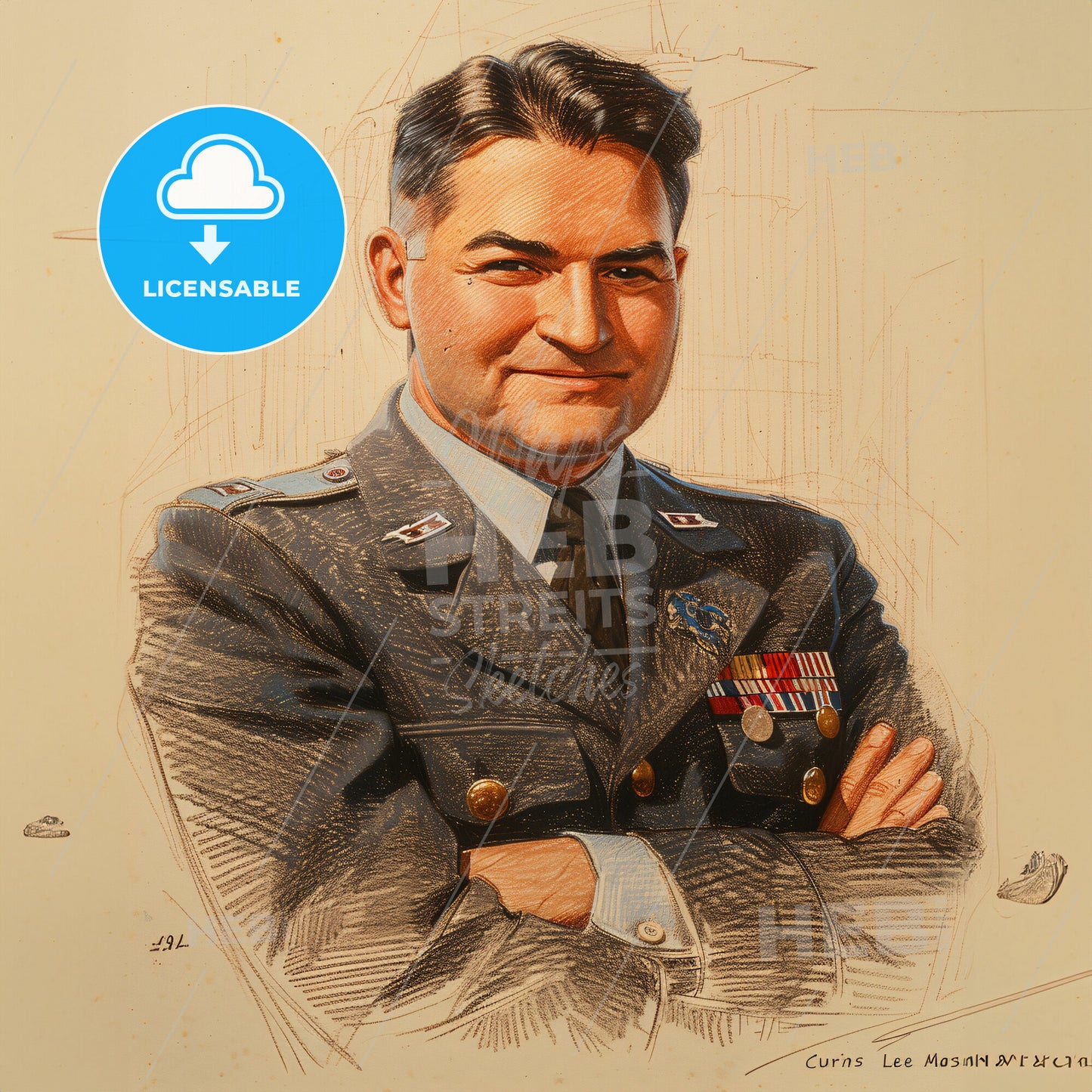 Curtis LeMay, 1906 - 1990, American General - A Man In Military Uniform With His Arms Crossed