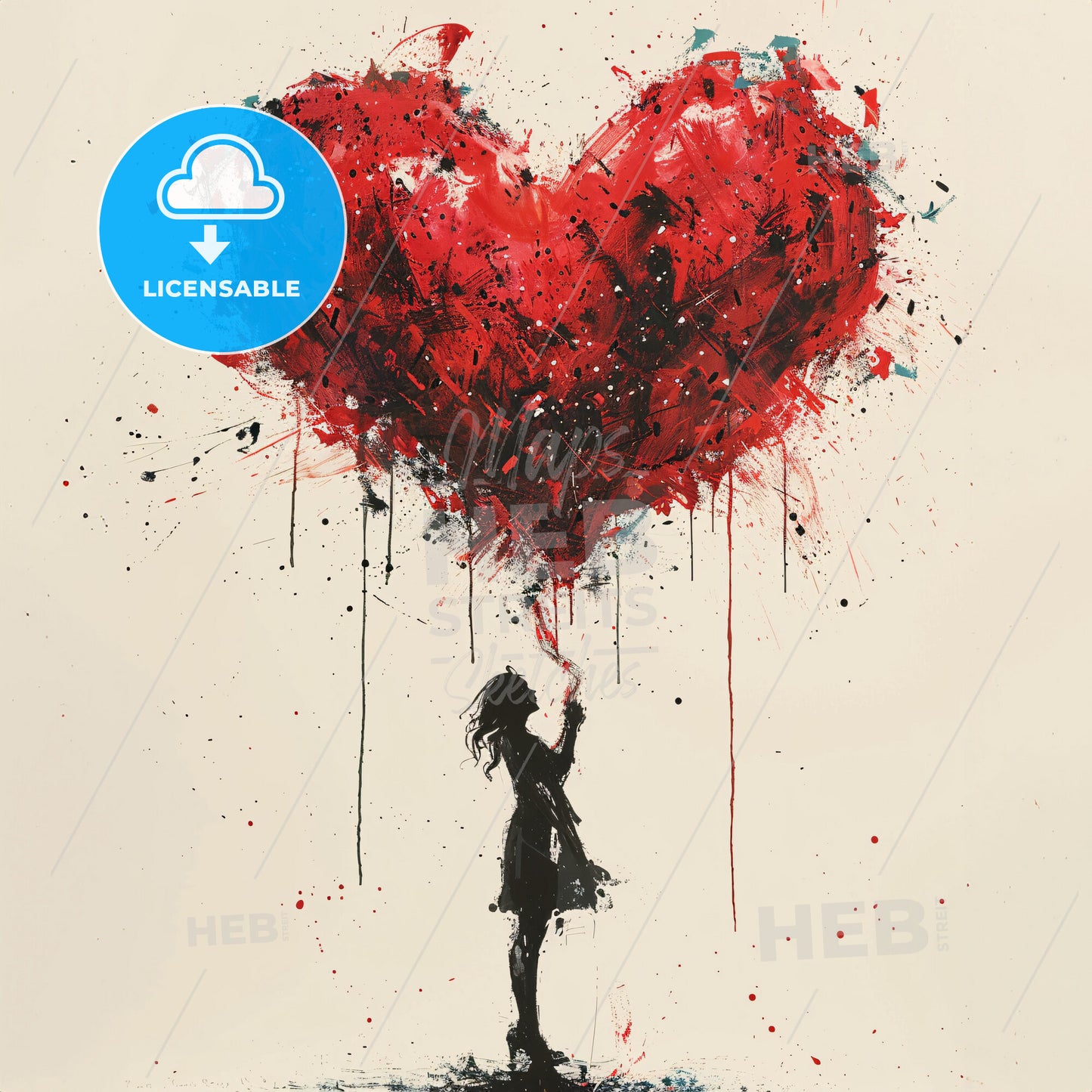 A Woman Holding A Heart Shaped Balloon