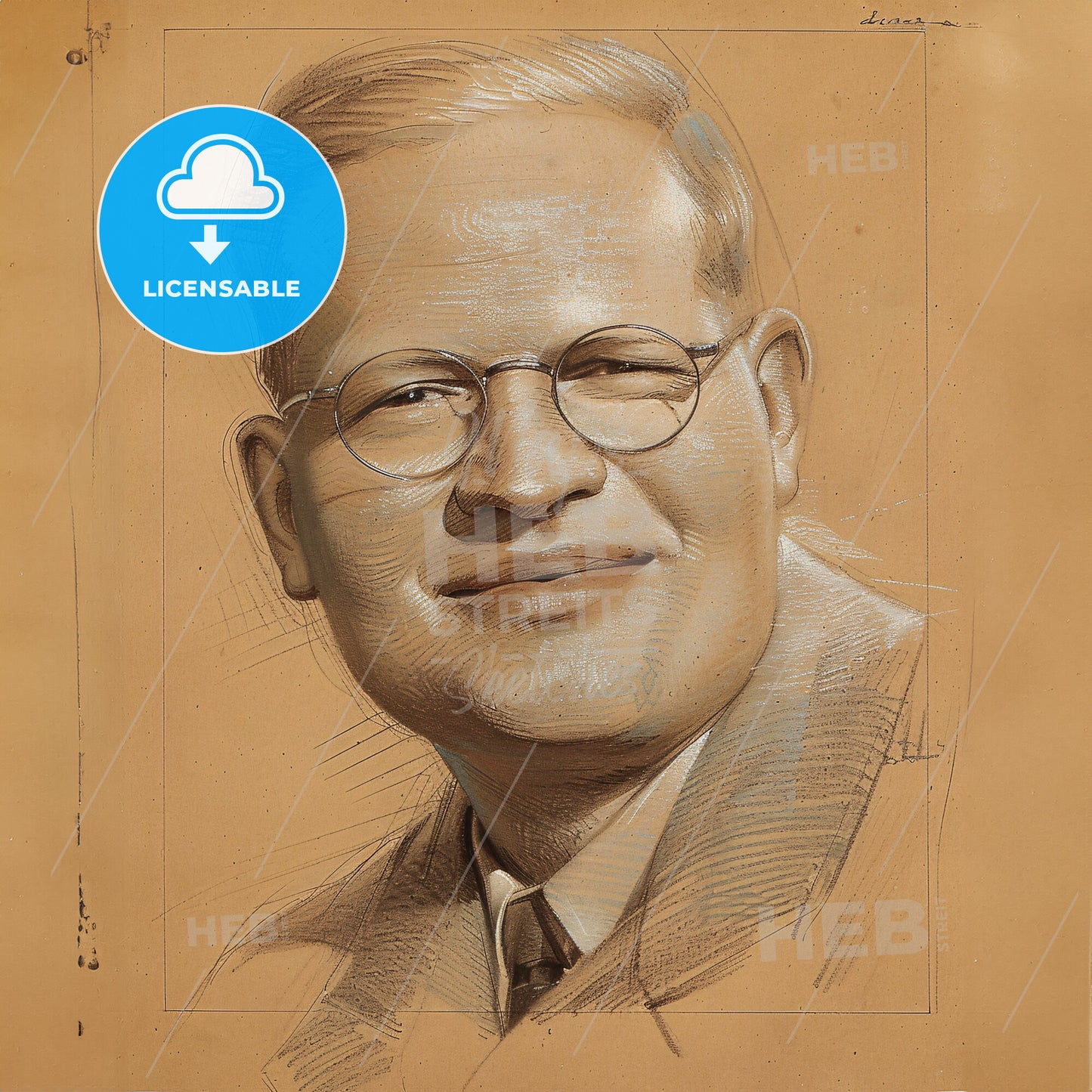 Dietrich Bonhoeffer, 1906 - 1945, German theologian - A Drawing Of A Man Wearing Glasses