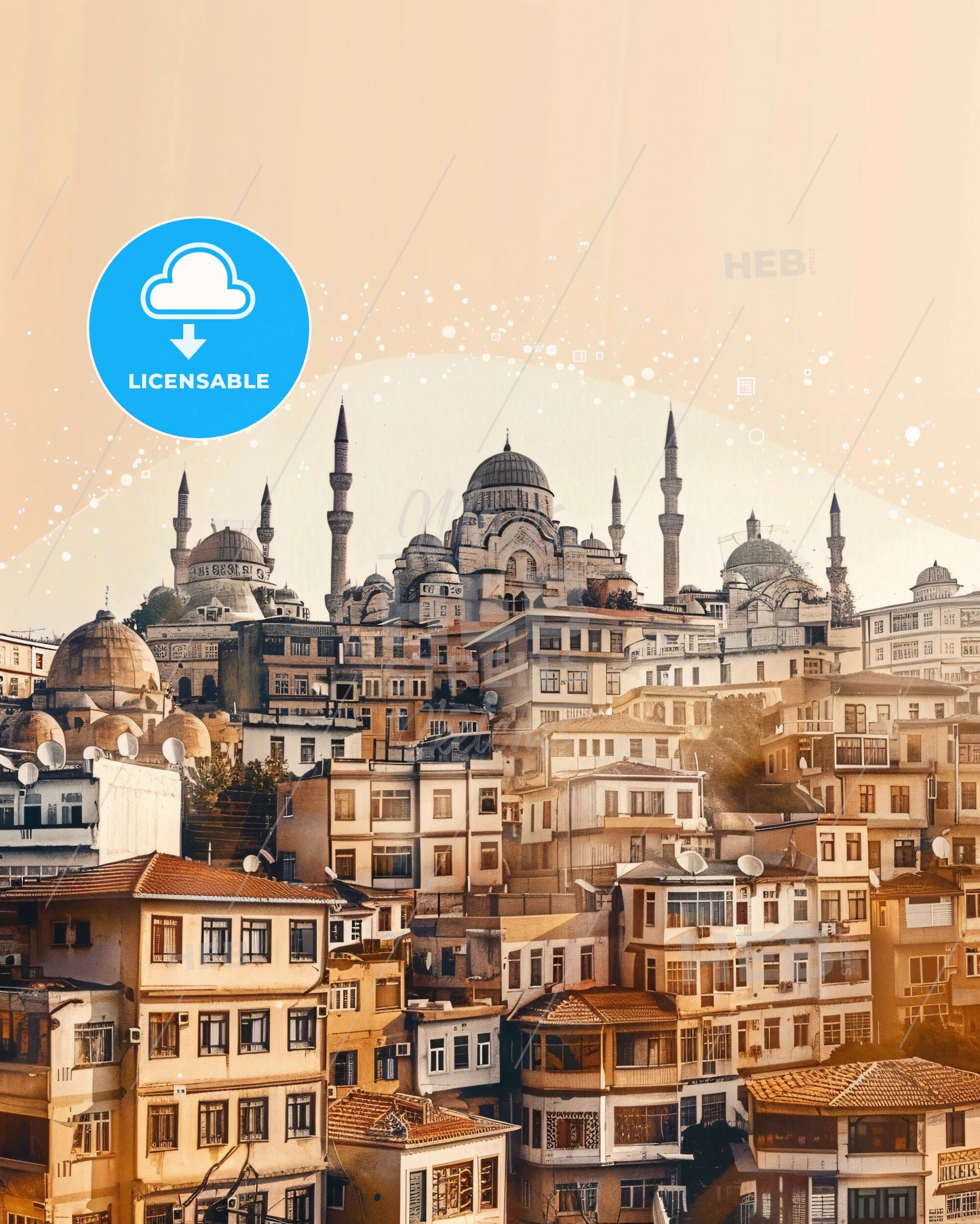 Diyarbakır Skyline Composite Poster Art - A city with many buildings